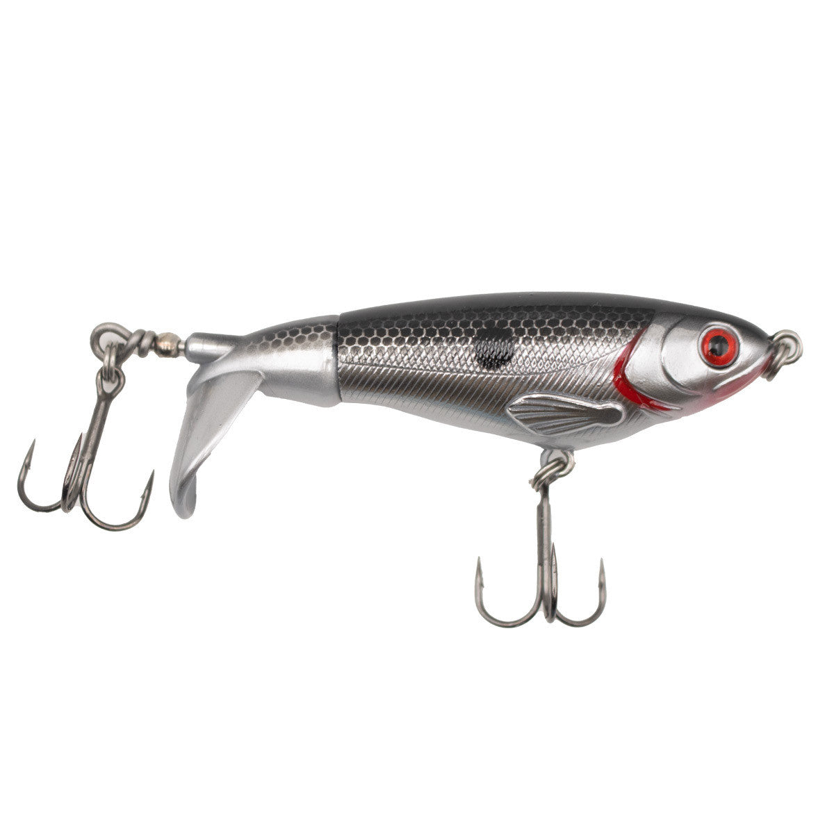 image of Rogers Hawg Hustler 90 Topwater Lure in Chrome Blackback.