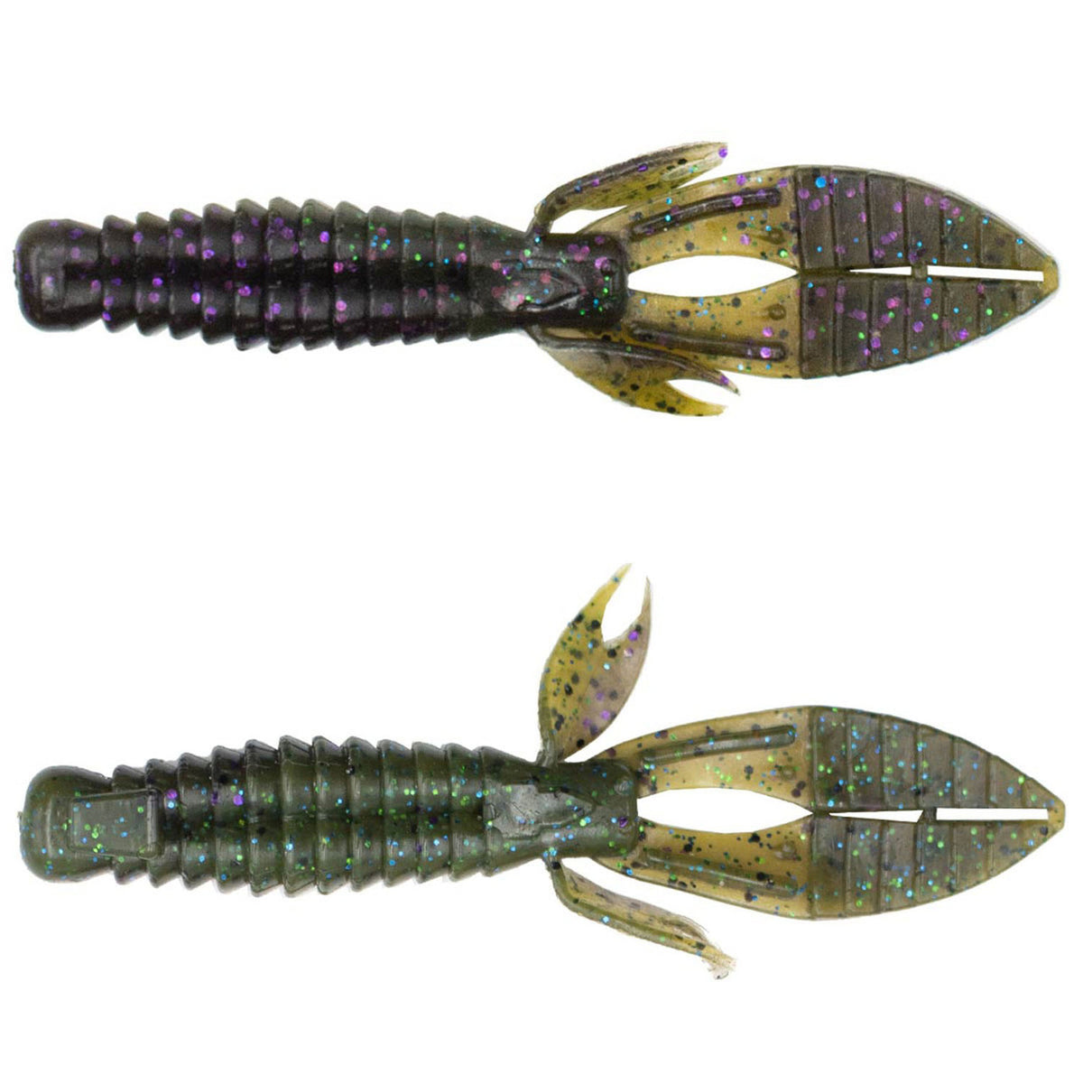 image of Rogers 4.5" Torture Creature Bait 10 Pack in Green Pumpkin Purple Watermelon Candy.