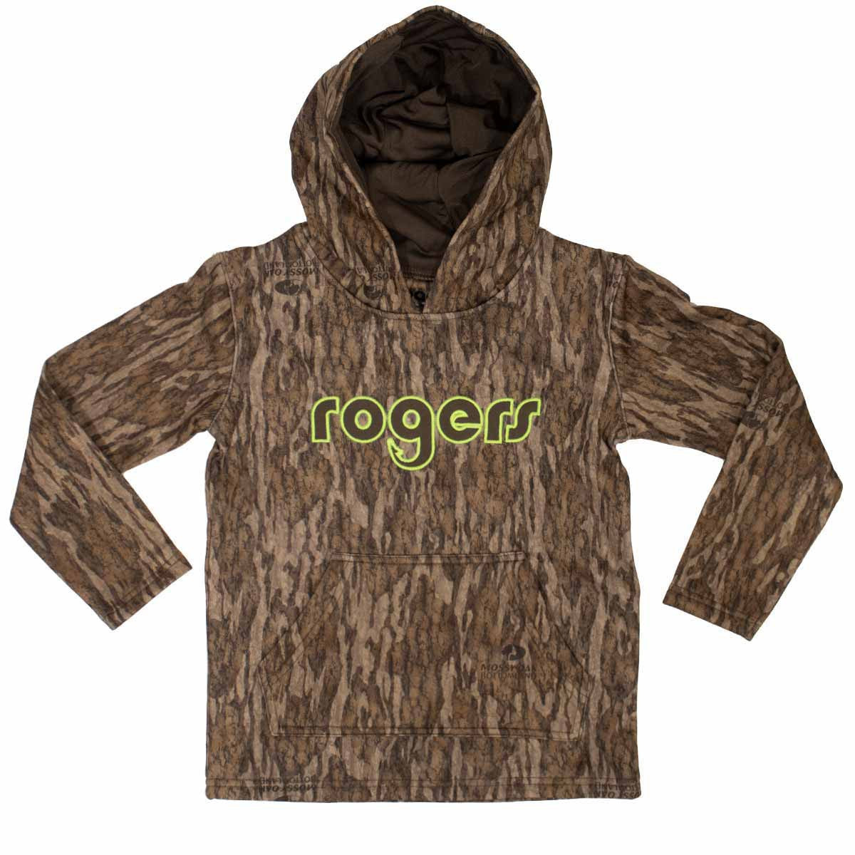 Rogers Kids Camo Pinnacle Hoodie image in Bottomland-Brown-Green