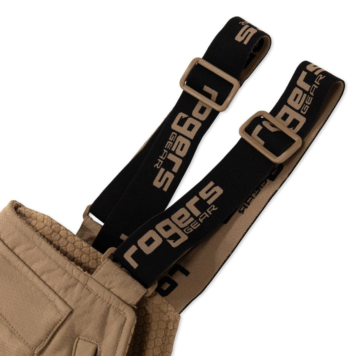 Close up strap image of the Rogers Toughman Bib.