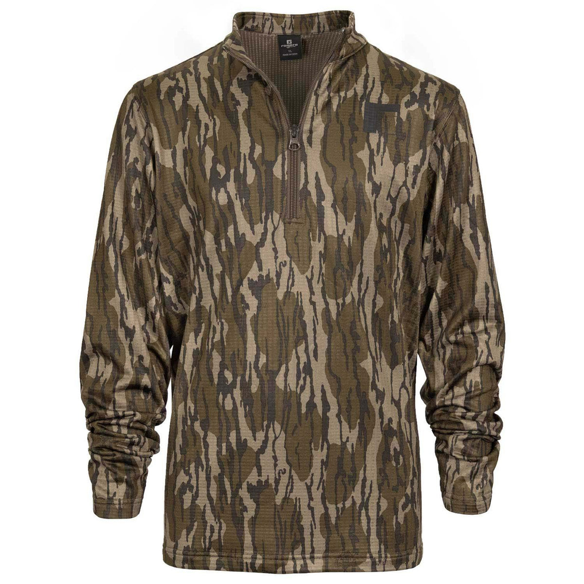 Image of the Rogers Youth Static Thermal 1/4 Zip Mock Neck Baselayer in Mossy Oak Original Bottomland