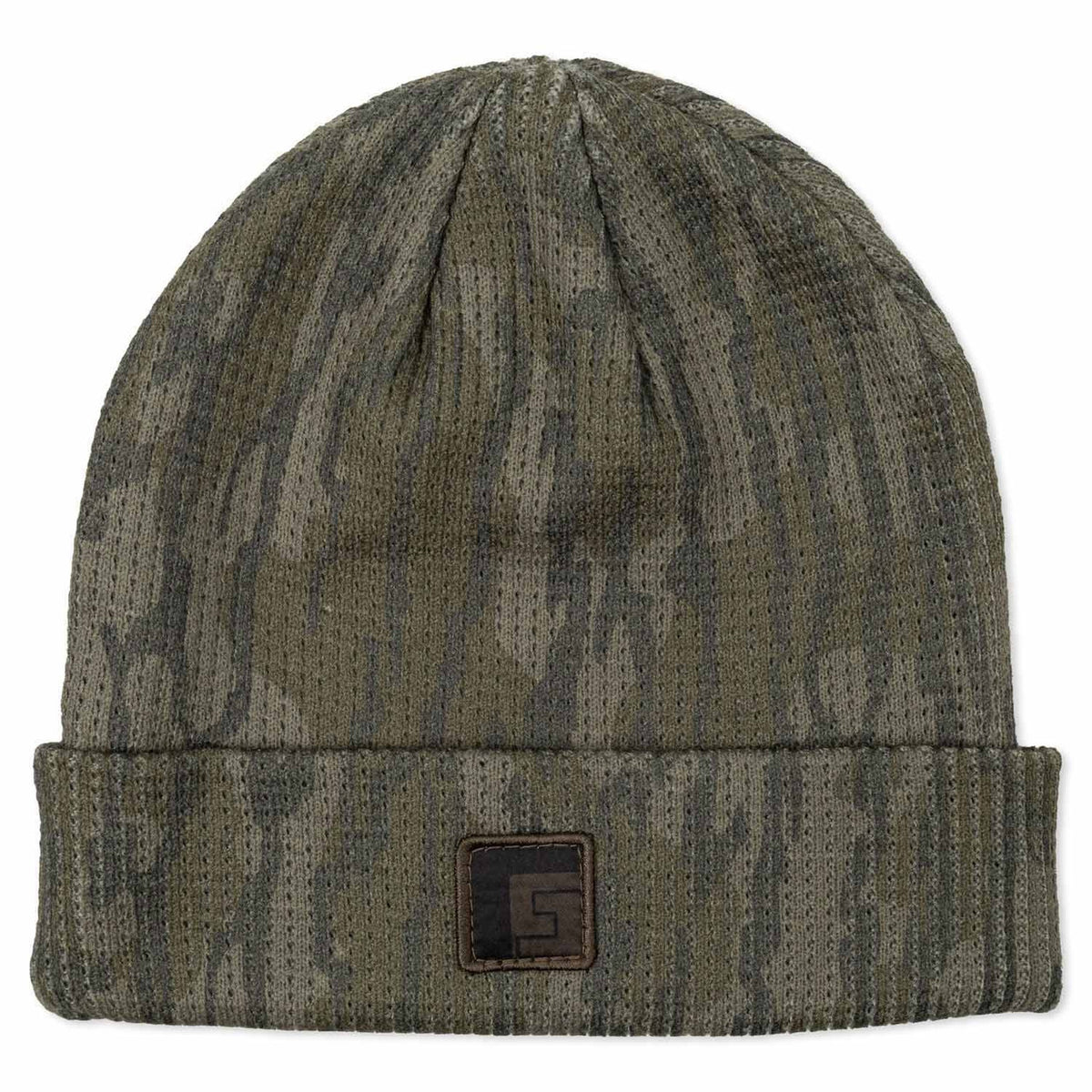 Image of the Rogers Classic Knit Camo Beanie in Mossy Oak Original Bottomland