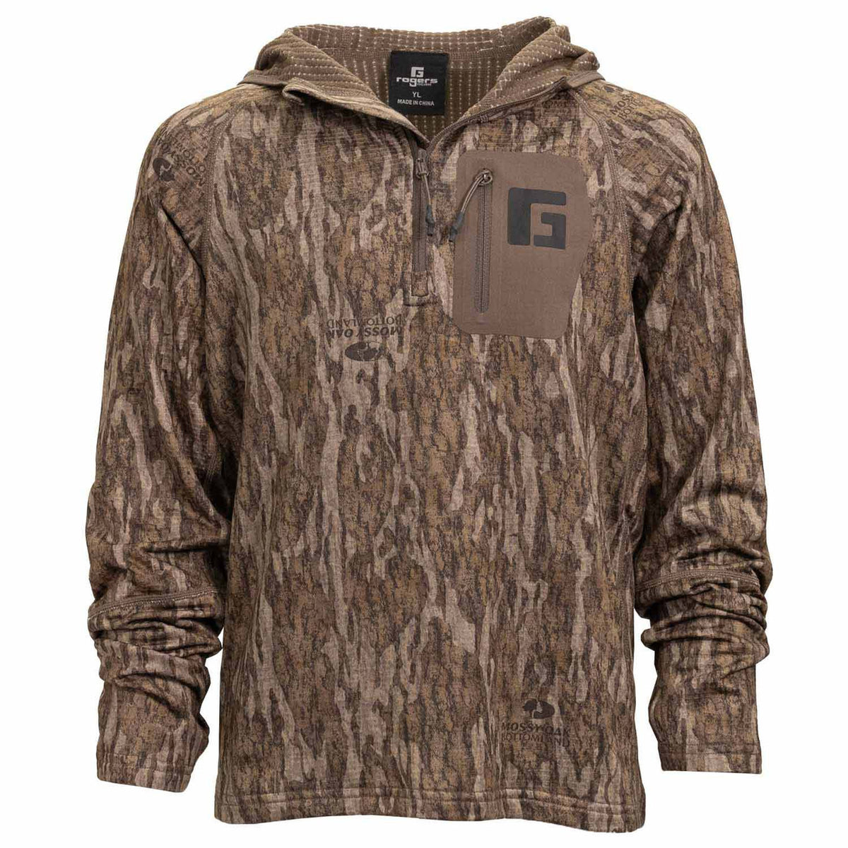 Image of Rogers Youth Rogers Elite Heavy Grid Hoodie in Mossy Oak Bottomland