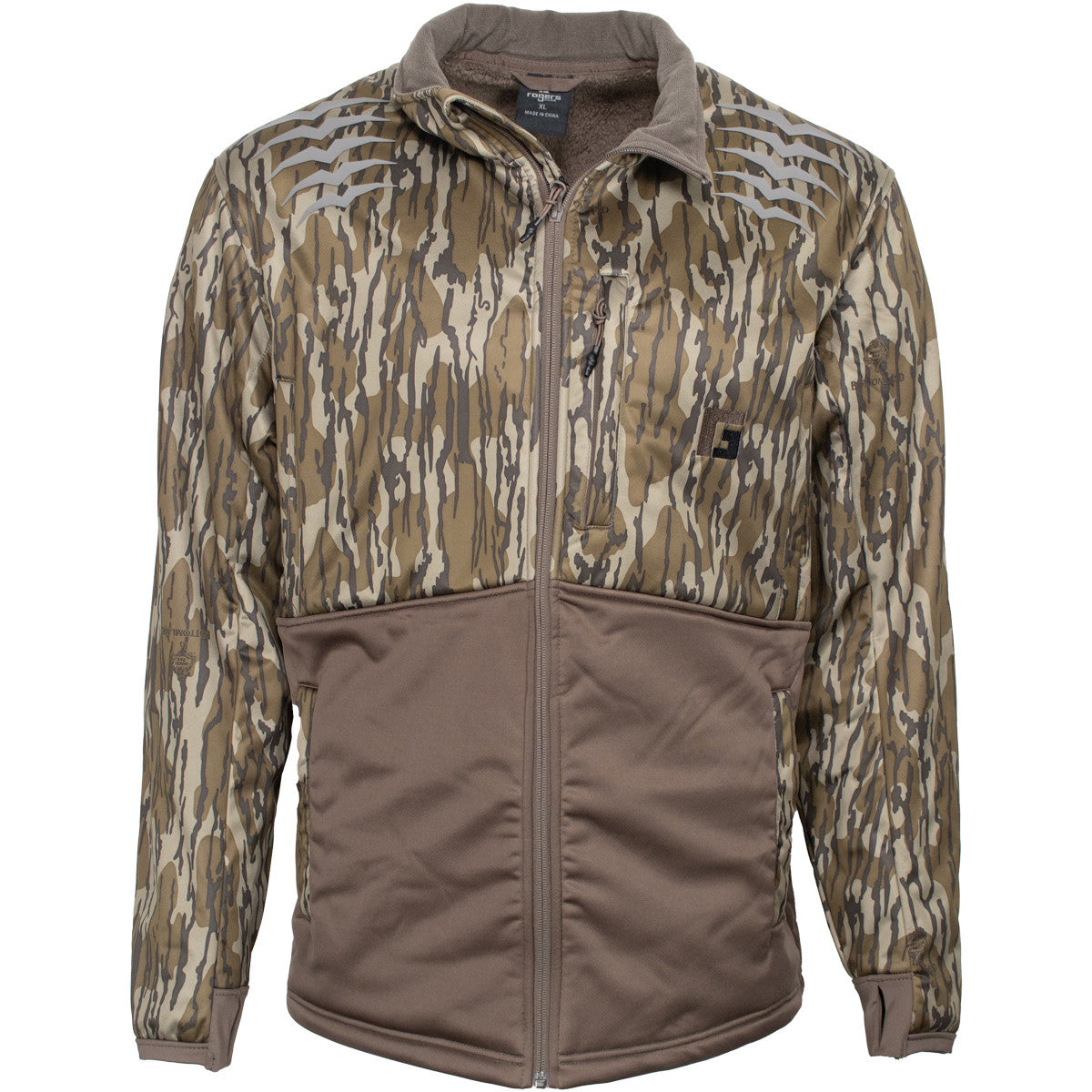 image of Rogers Men's Elite Heavyweight Fleece Jacket in Mossy Oak Original Bottomland.