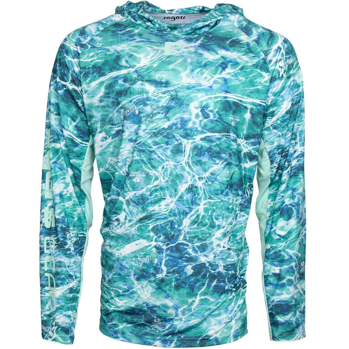 Rogers Sporting Goods Elite Chill Hoodie Image in Mossy Oak Elements Aqua Sea Foam