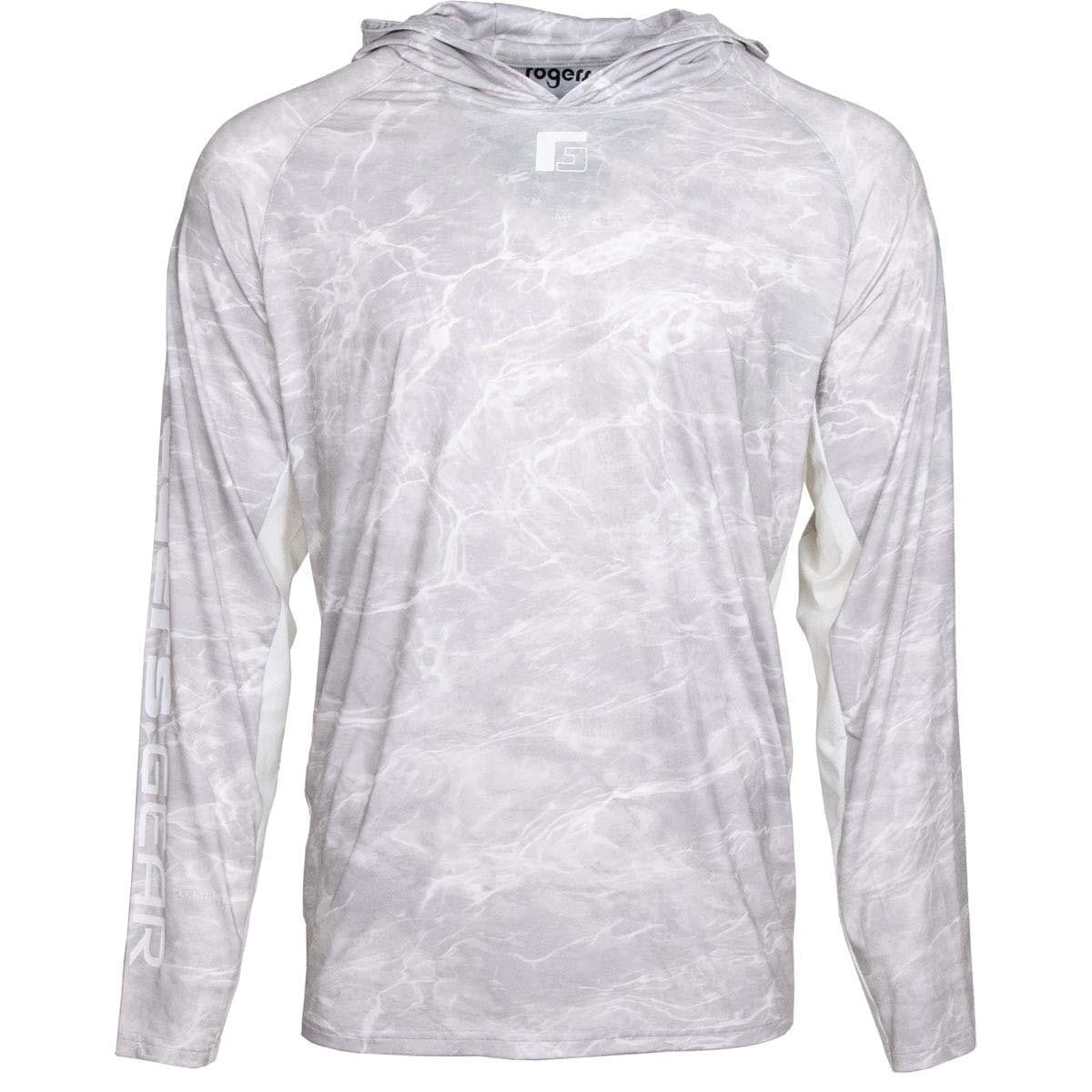 Rogers Sporting Goods Elite Chill Hoodie Image in Mossy Oak Elements Aqua Bonefish