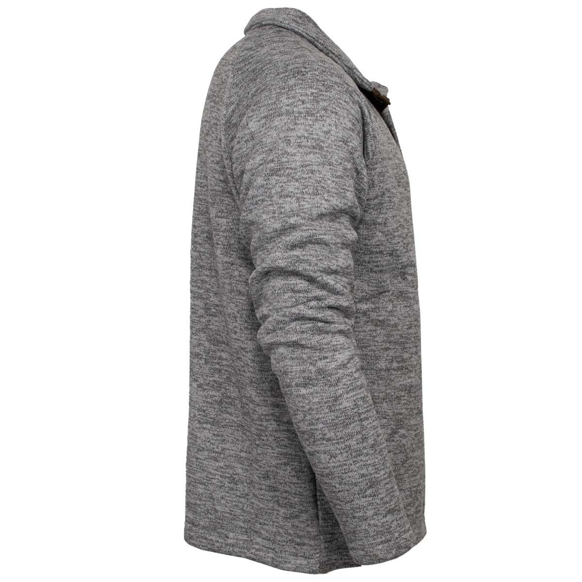 side Rogers Classic 4 Button Henley Fleece Sweater Image.