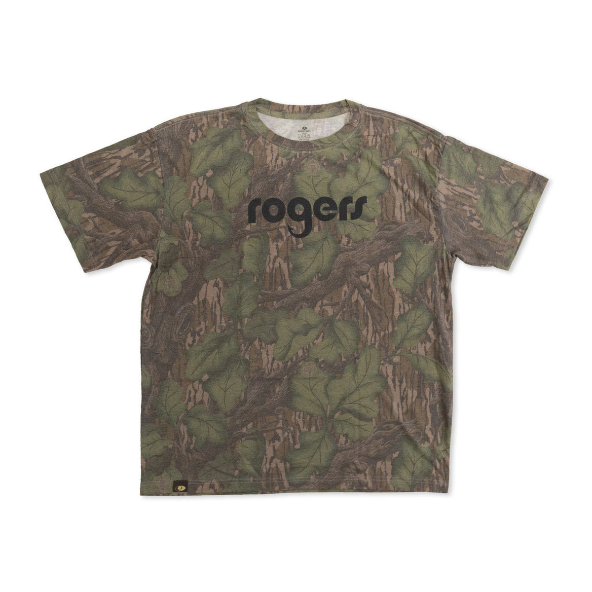Image of the Rogers Logo Washed Out Short Sleeve Tee in Mossy Oak Full Foliage