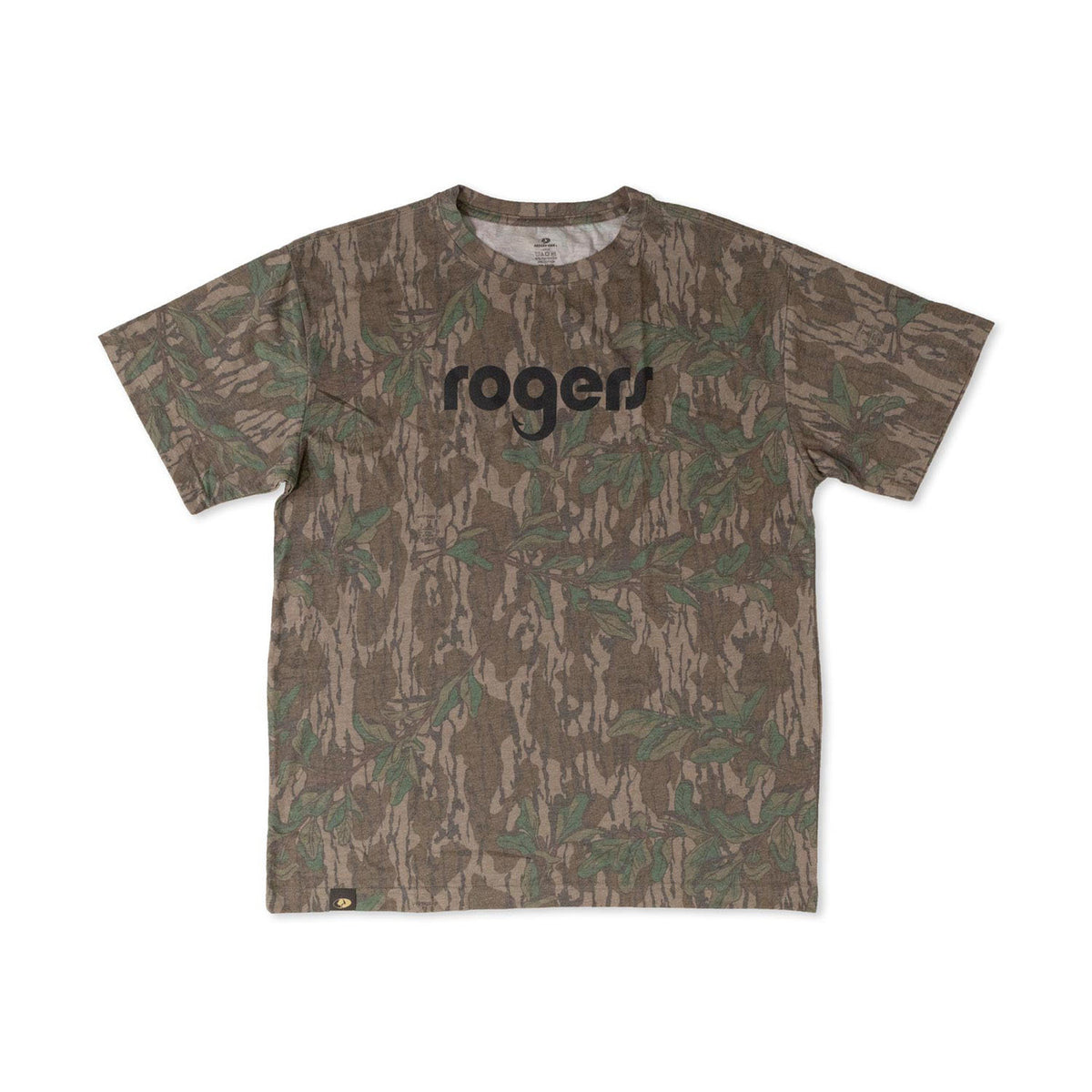 Image of the Rogers Logo Washed Out Short Sleeve Tee in Mossy Oak Greenleaf