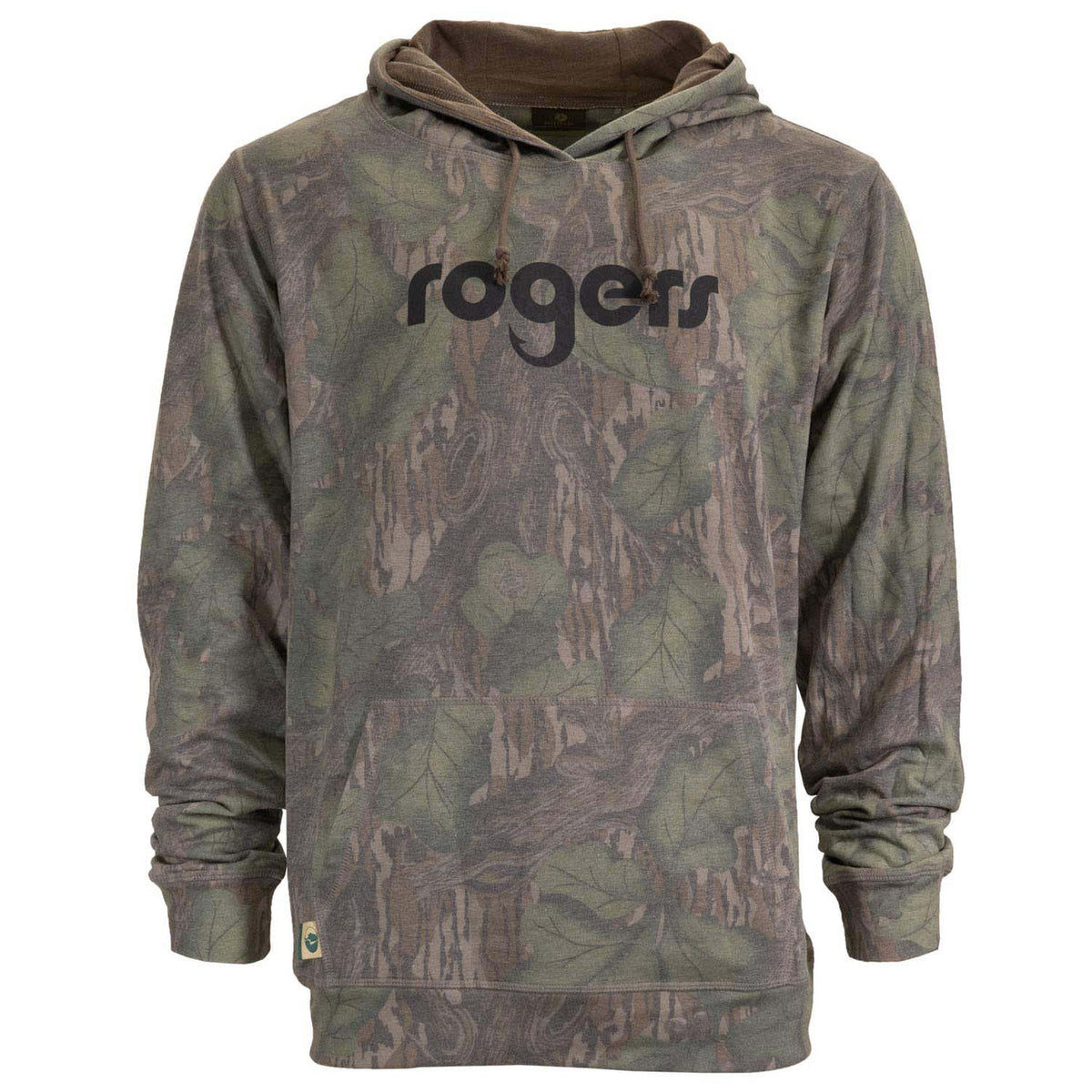 Image of the Rogers Logo Washed Out Hoodie in Mossy Oak Full Foliage