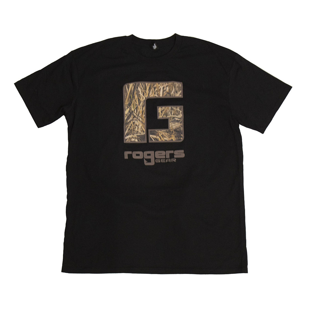 image of Rogers Sporting Goods Mossy Oak Shadow Grass Habitat Rogers Gear Logo T-Shirt.
