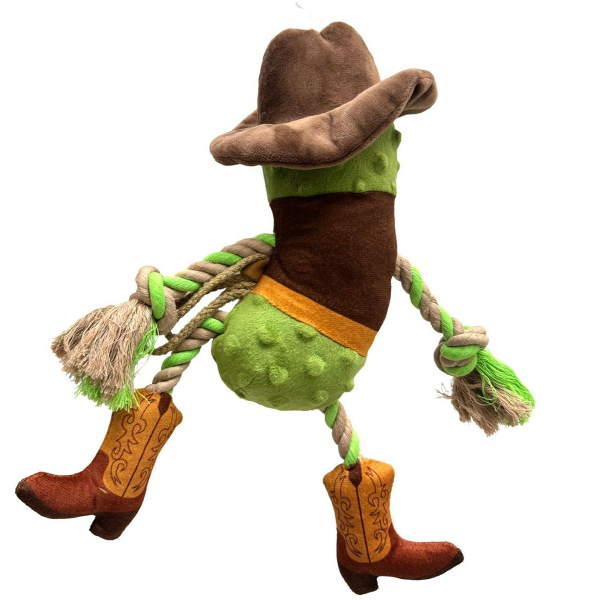 Back image of the ROCT Buckin' Brine Pickle Dog Toy