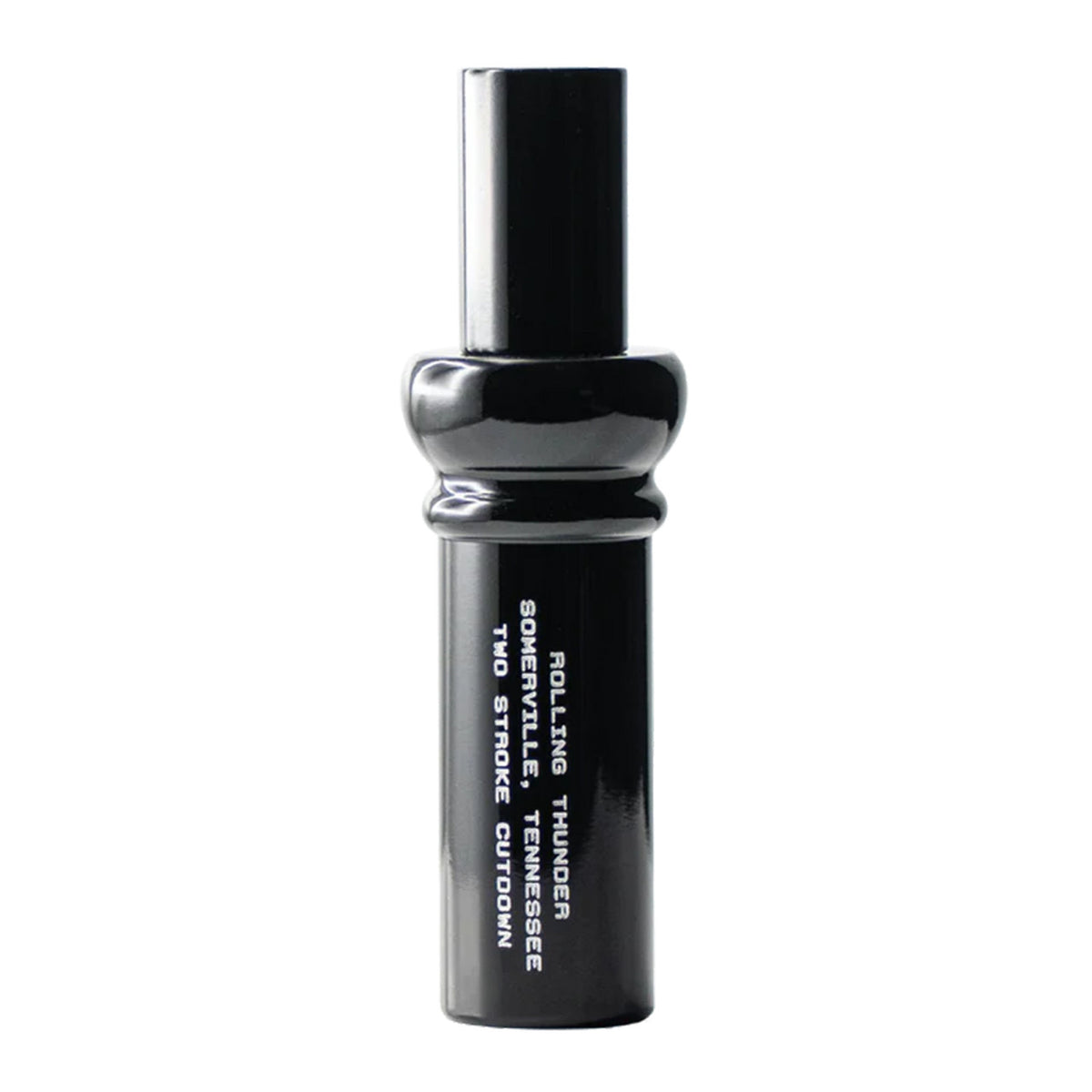 Rolling Thunder Game Calls Two Stroke Double Reed Acrylic Cutdown Duck Call Image in Polished Black