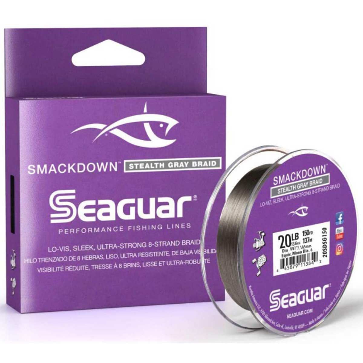 Smackdown Fishing Line, 20lb - Stealth Gray