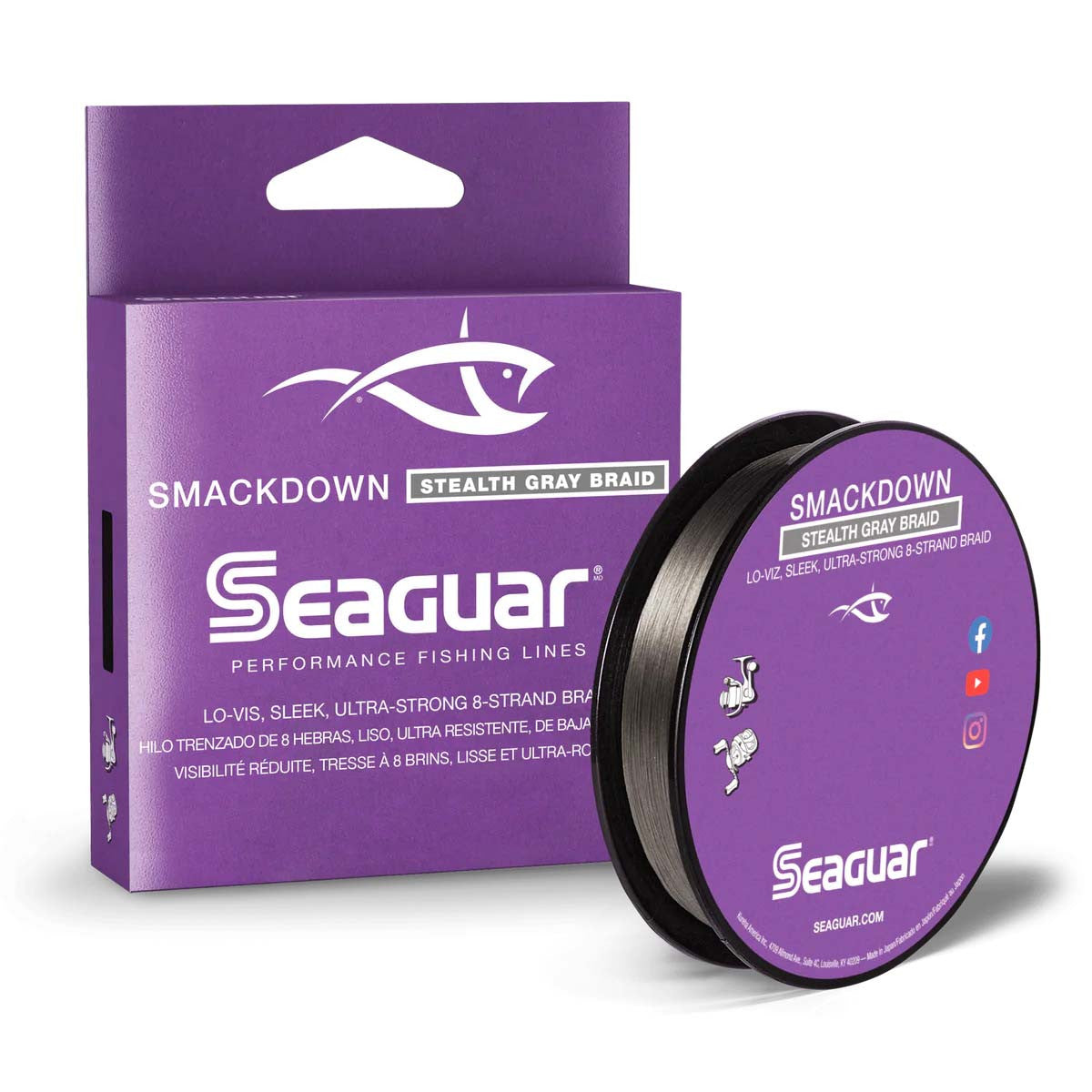 Smackdown 40lb Braided Line in Stealth Gray, 150 yards