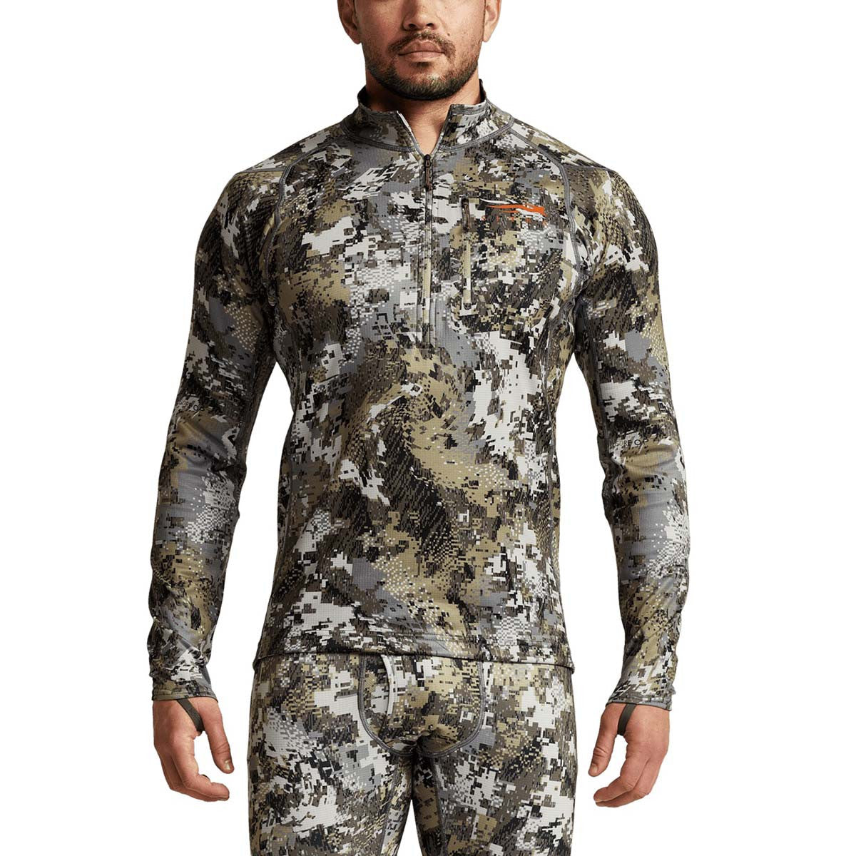Sitka Core Midweight Zip-T Model Image.