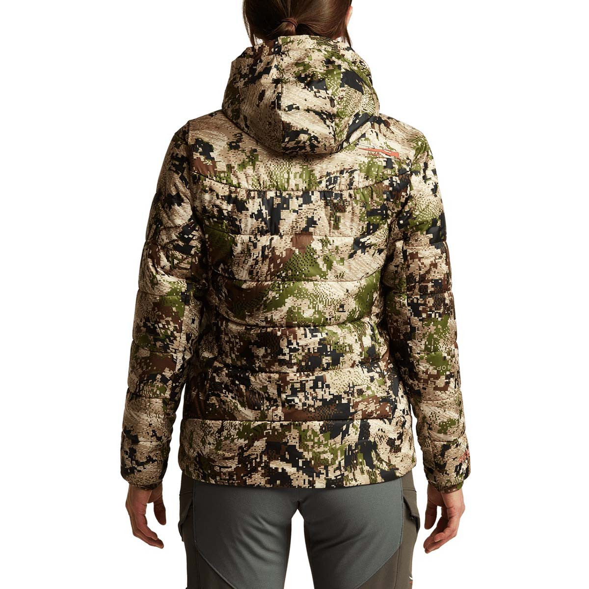 Sitka Women's Kelvin Windstopper Hoodie Back Model Image in Subalpine