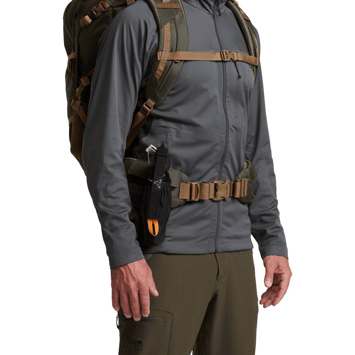 Sitka Mountain Hauler 2700 Hunting Pack Front Straps Image in Deep Lichen