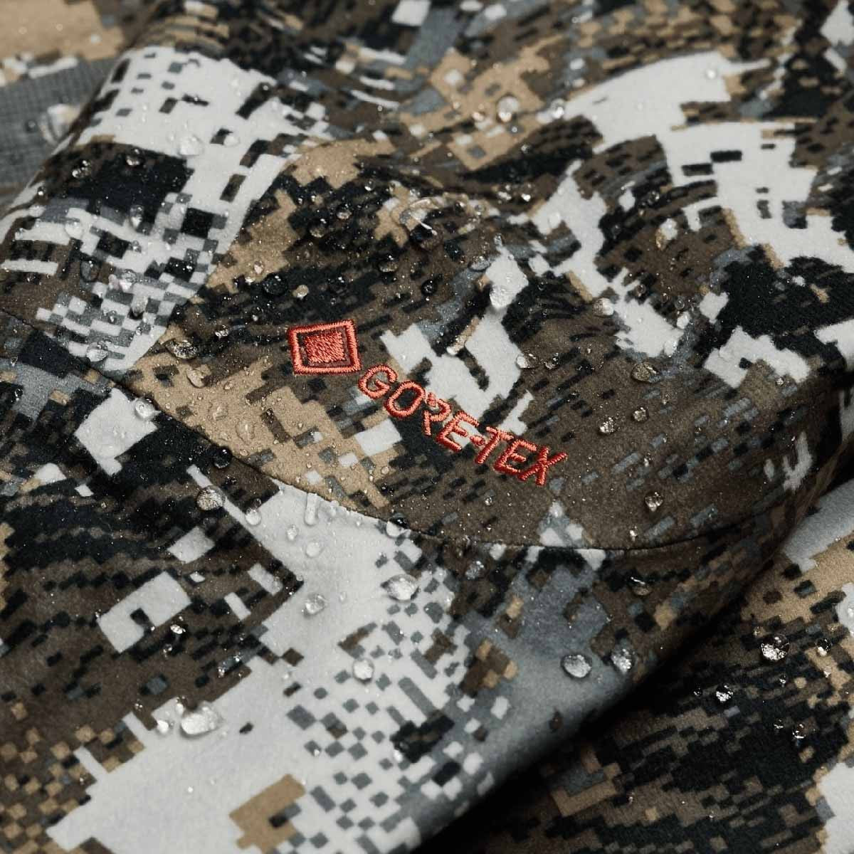 Sitka Downpour Jacket, Optifade Elevated II Waterproof Closeup Image