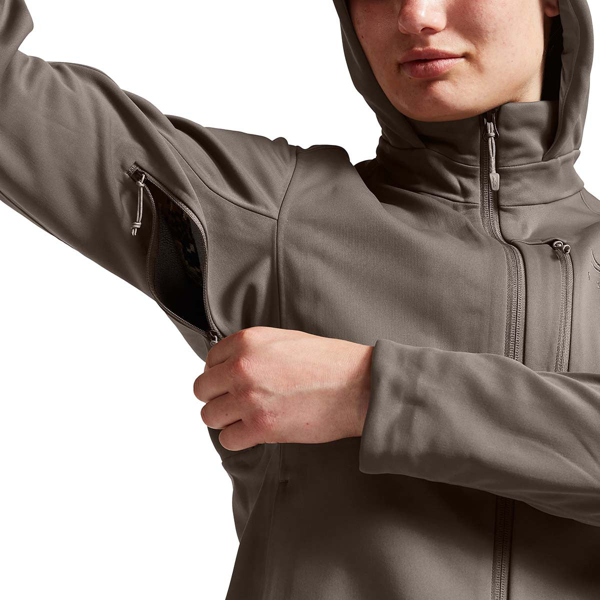 Sitka Women's Jetstream Jacket Pit Zips Image in Hawk