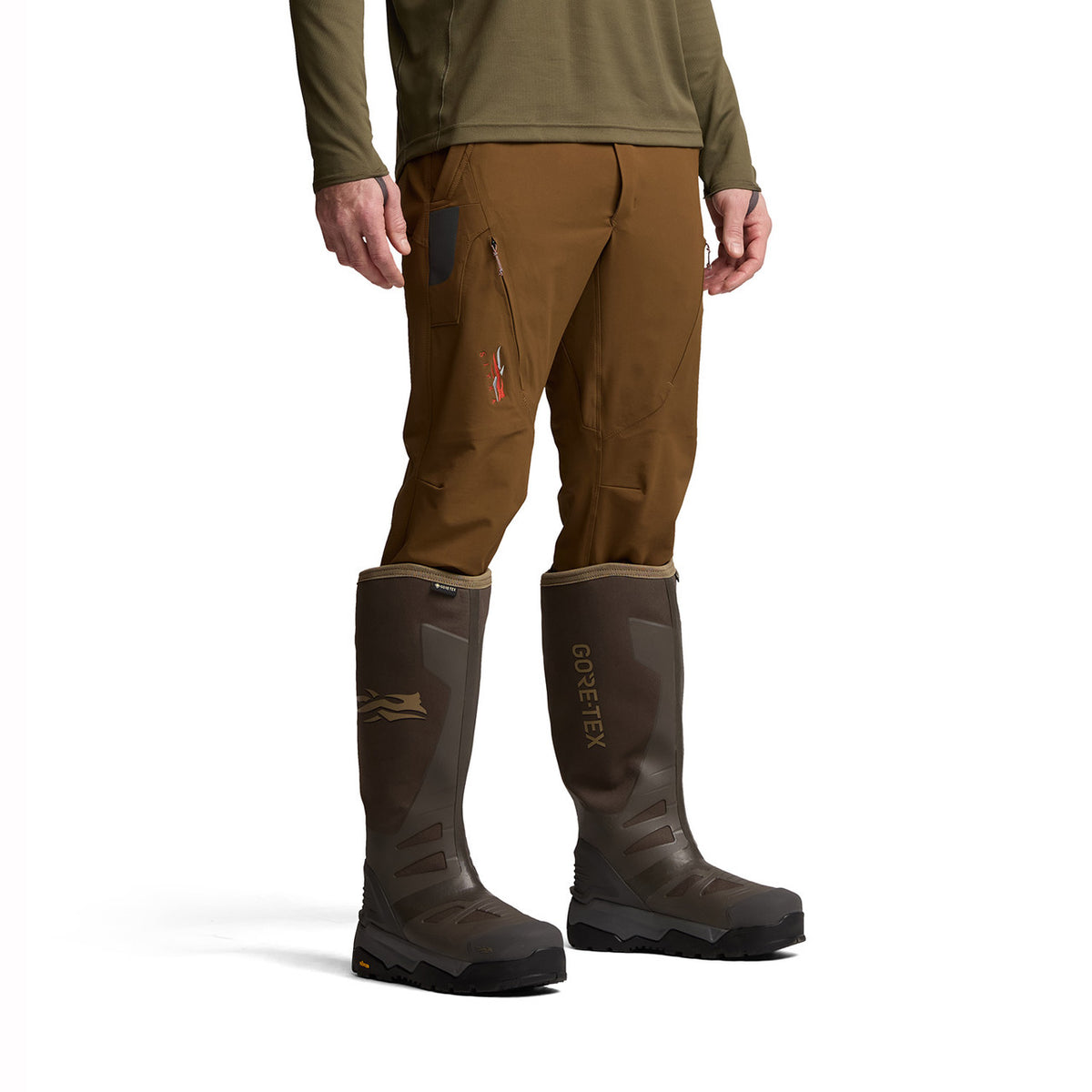 Sitka Back 40 Rubber Hunting Boots Front Model Image