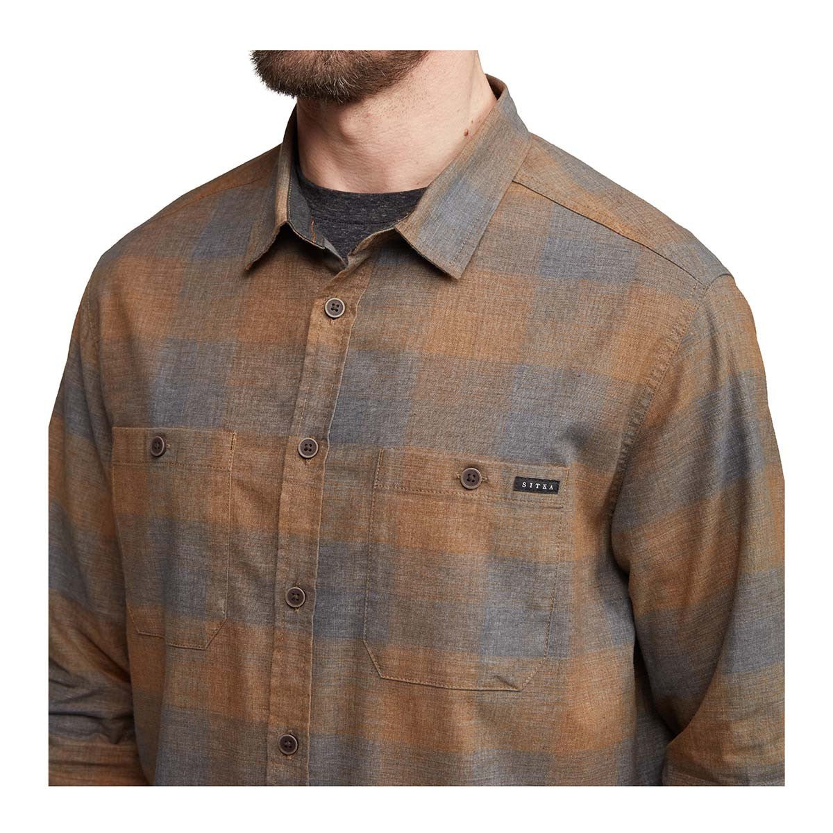 Sitka Ambary Long-Sleeve Shirt Model Chest Image