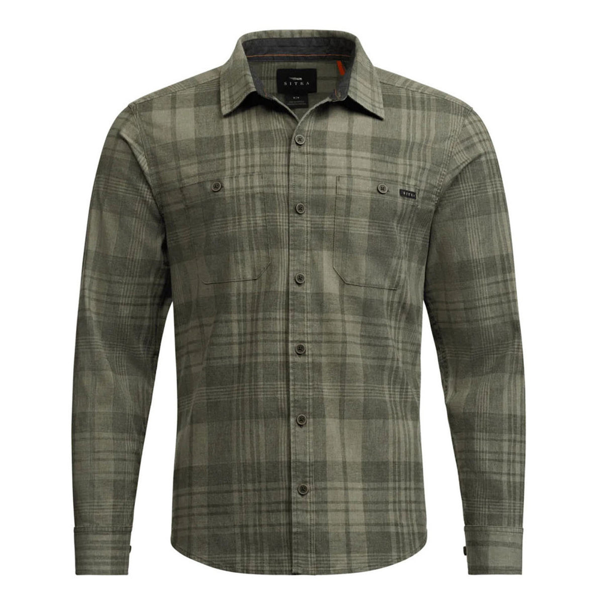 Sitka Ambary Long-Sleeve Shirt Main Front Image in Green Lichen Fall Plaid