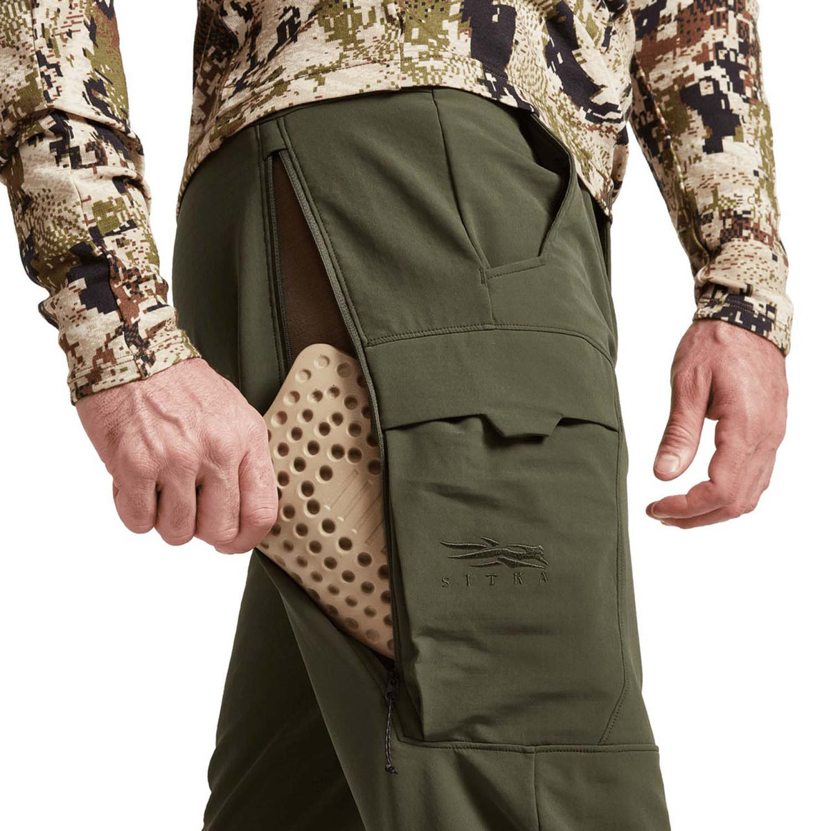 Sitka Intercept Pant Pocket Image in Deep Lichen