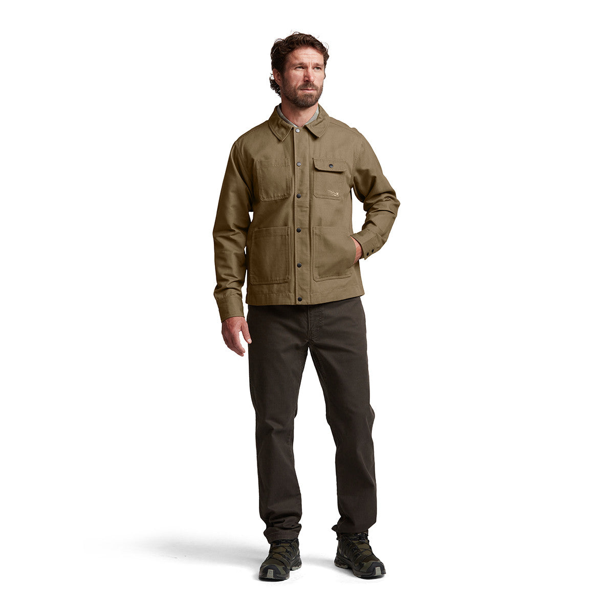 Sitka Harvester Lite Chore Coat Front Model Image