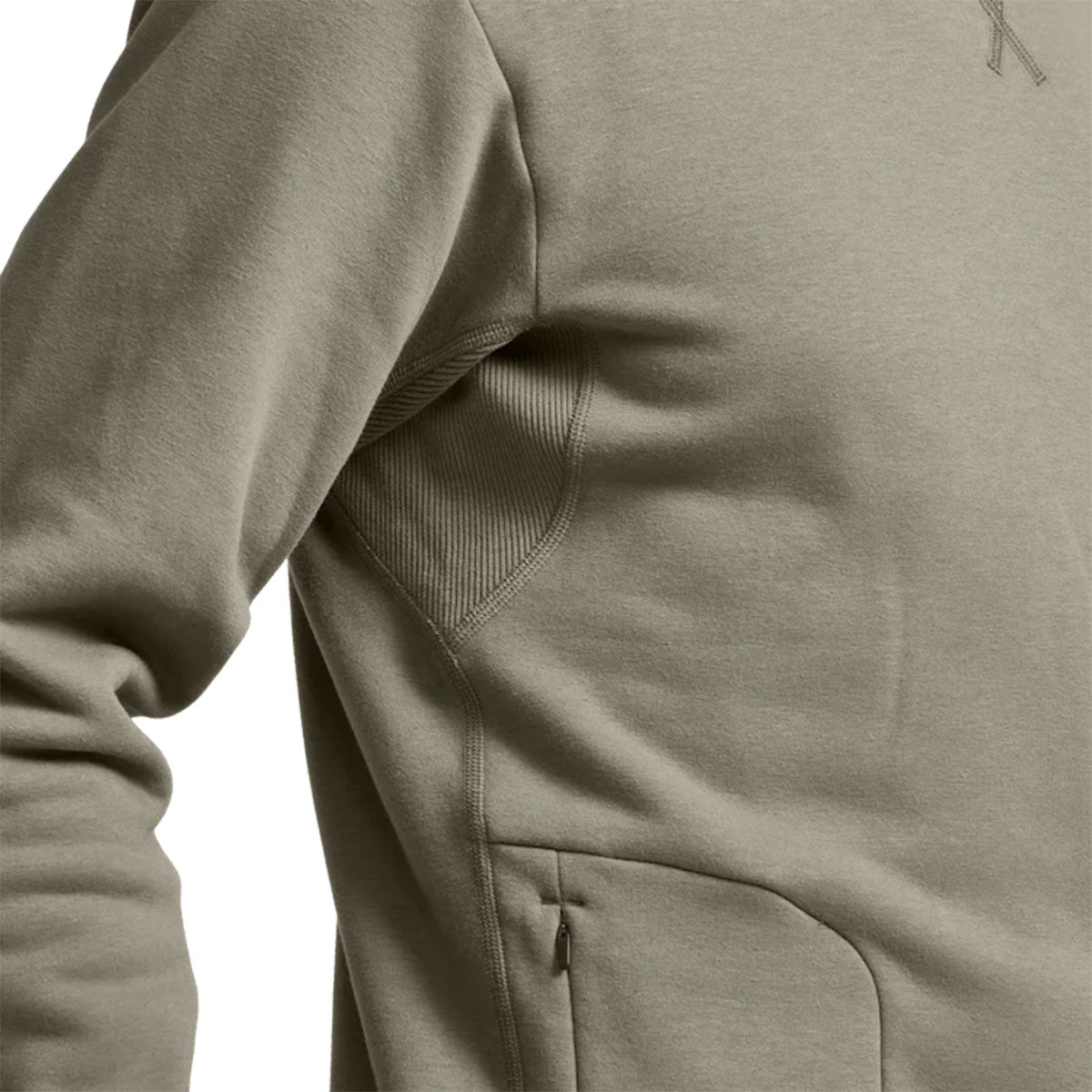 Sitka Essential Crew Sweatshirt Detailed Image, Oak Variation