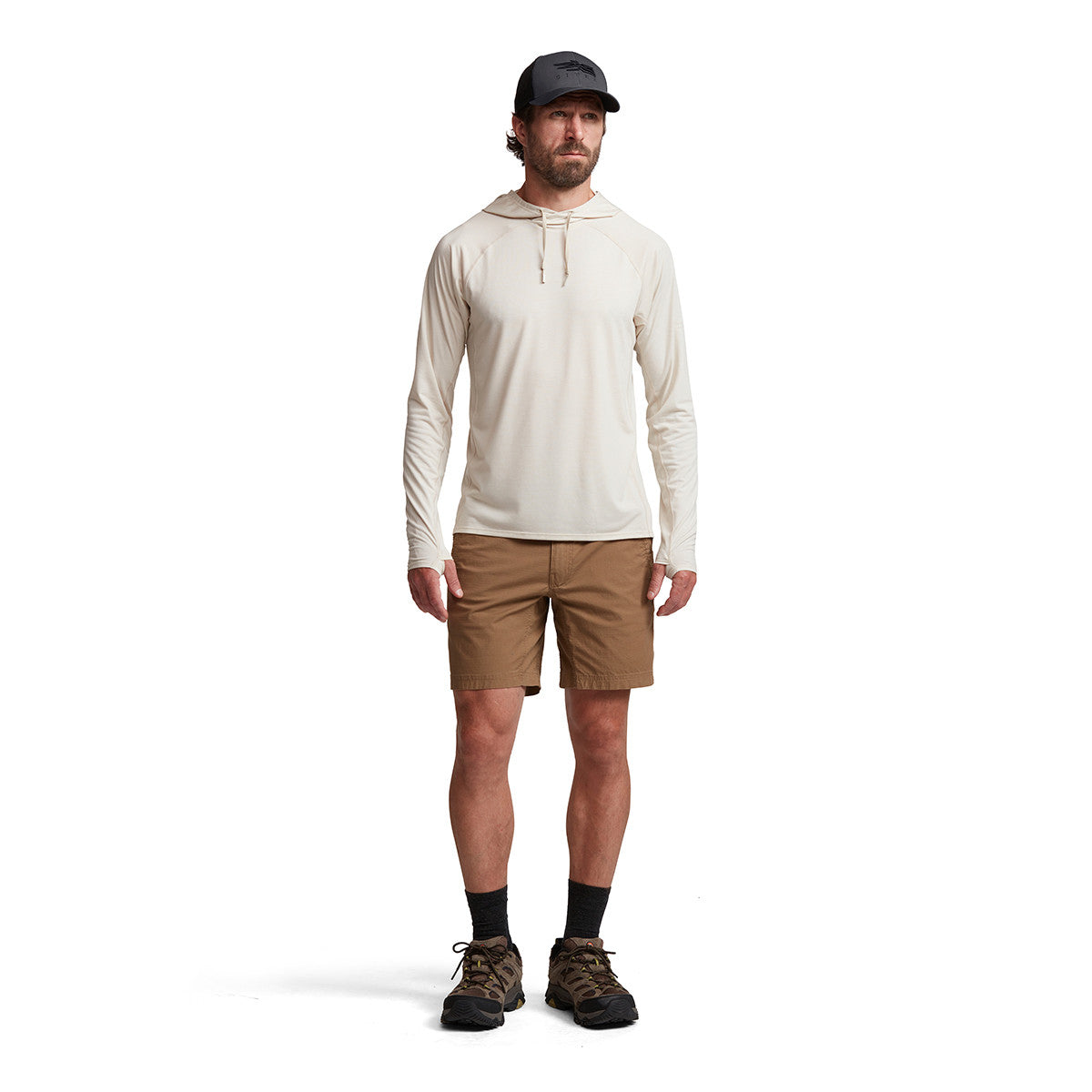 Sitka Radiant Hoodie Front Model Image in Opal