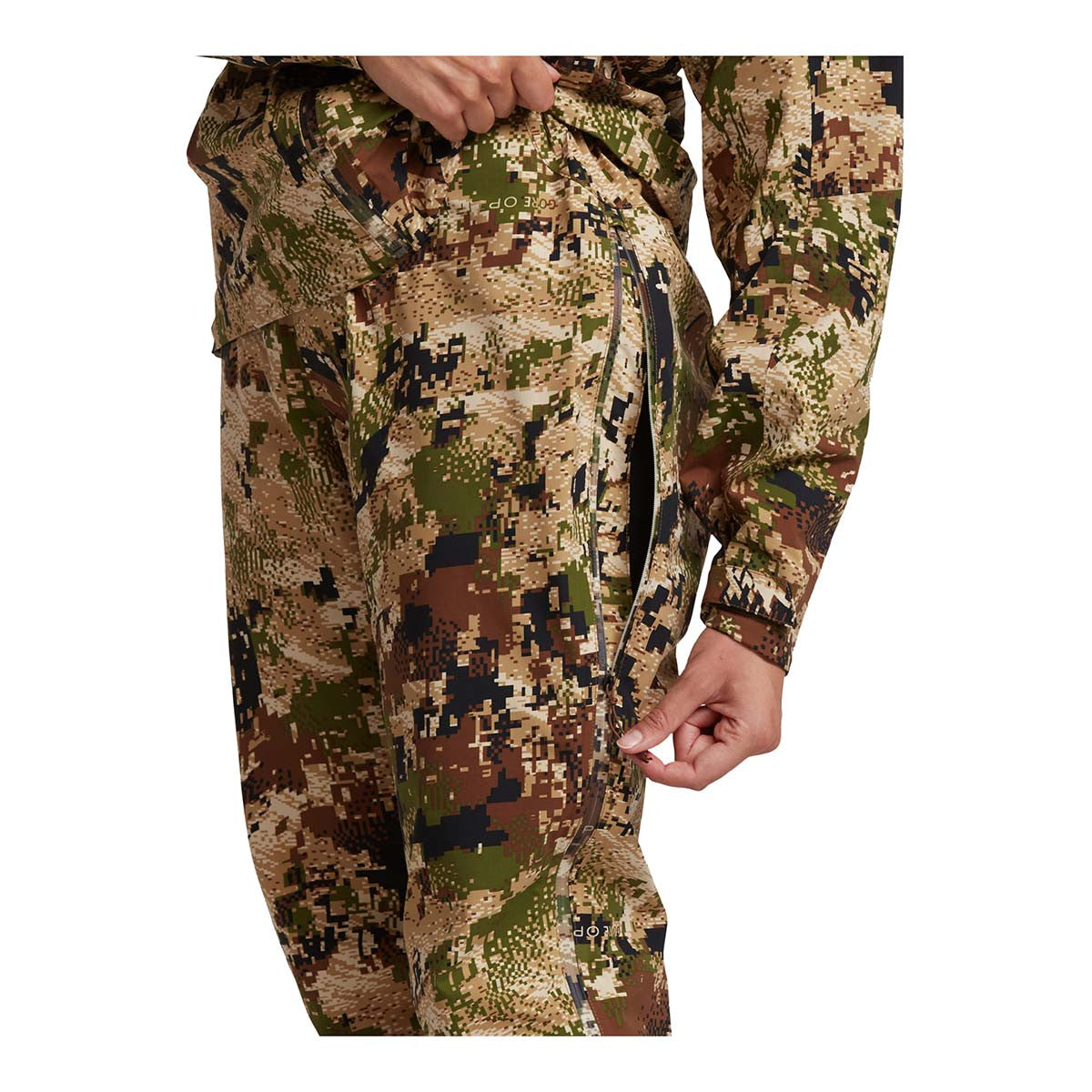 Sitka Women's Dew Point Pants Side Zipper Image in Subalpine