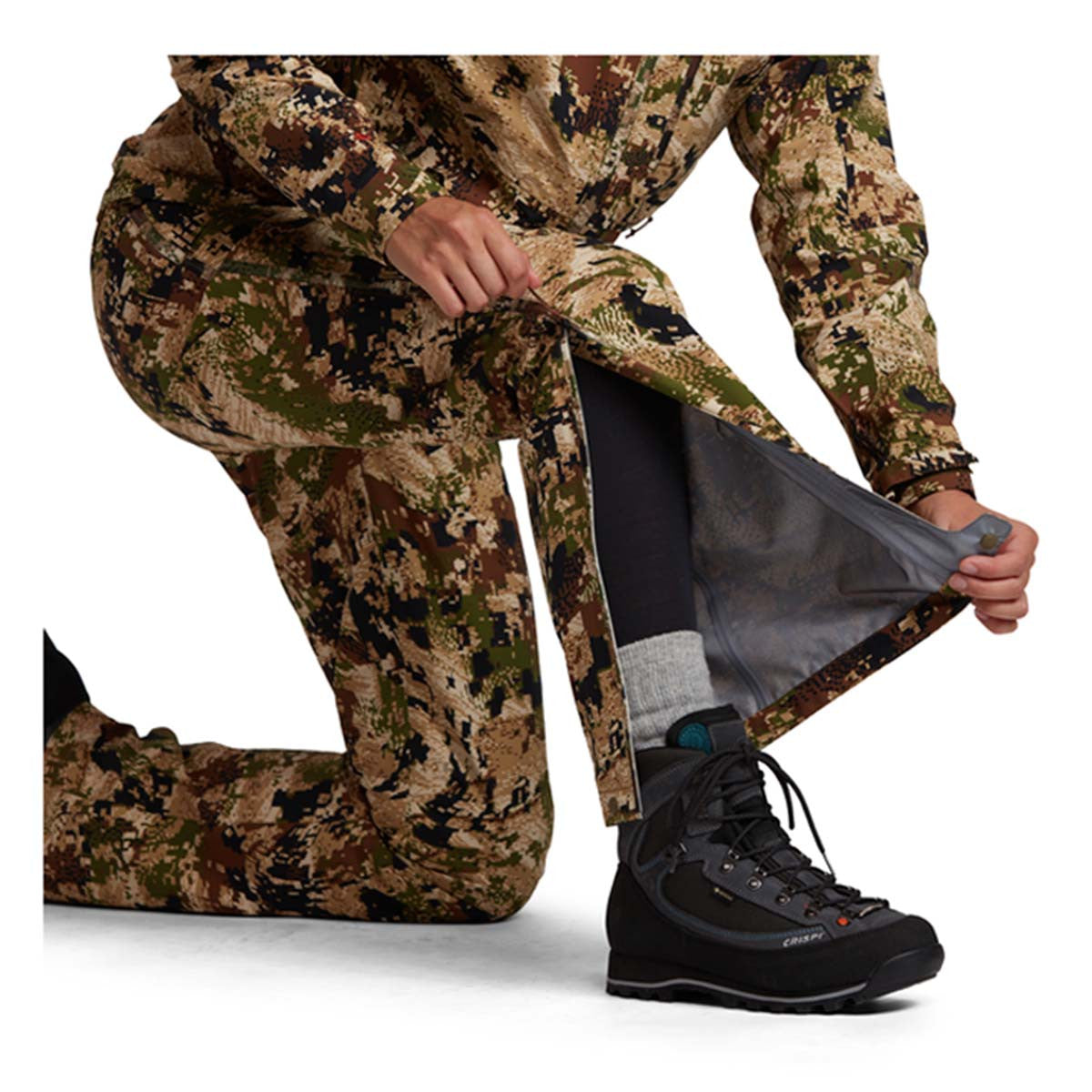 Sitka Women's Dew Point Pants Leg Zipper Image in Subalpine