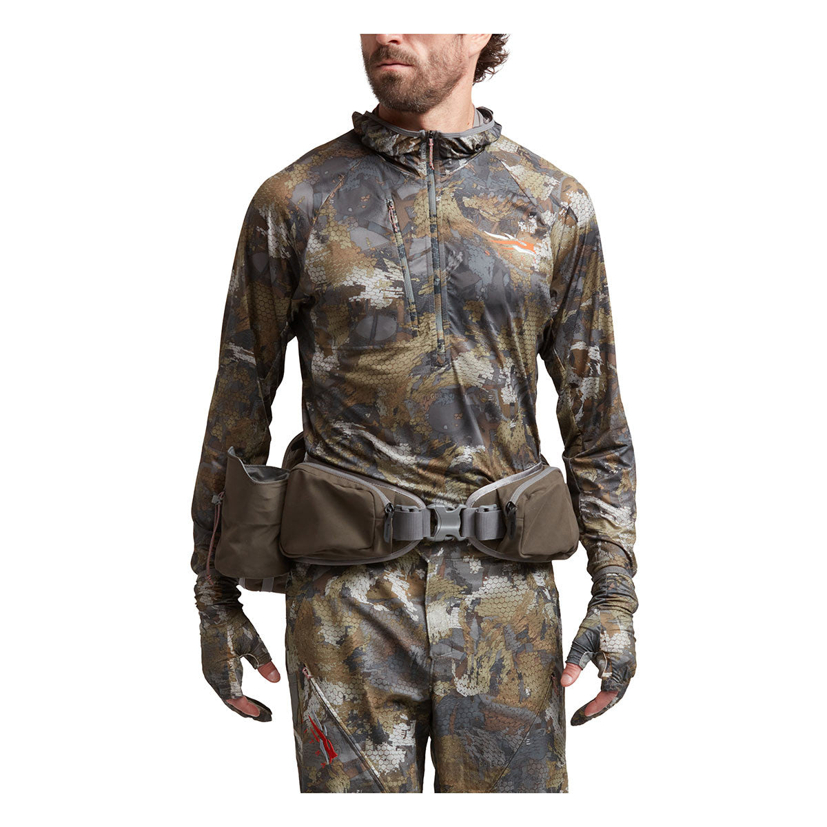 Sitka Turkey Tool Belt Front Model Image in Earth