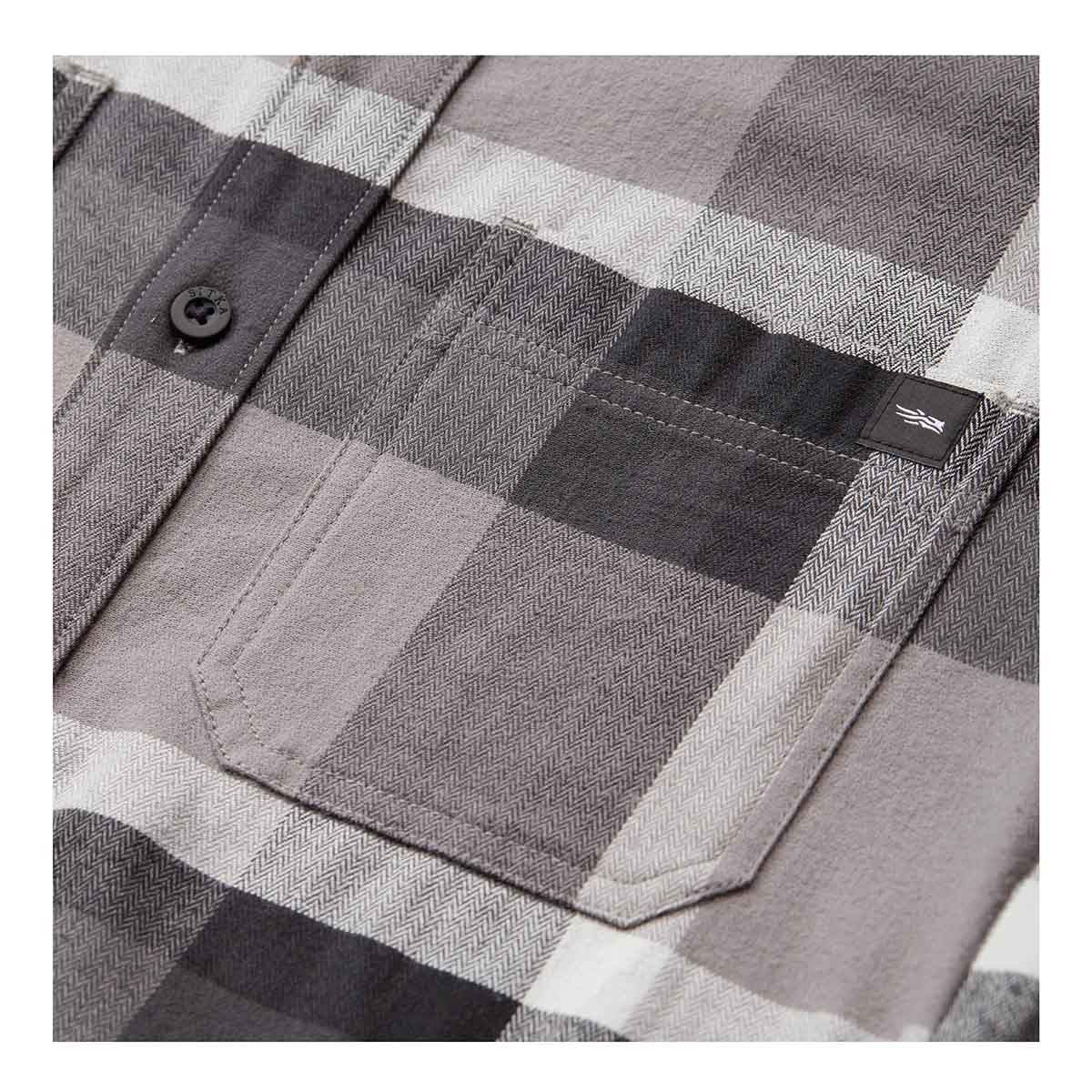Sitka Ashland Light Weight Flannel Detailed Fabric Image in Woodsmoke Fall Plaid