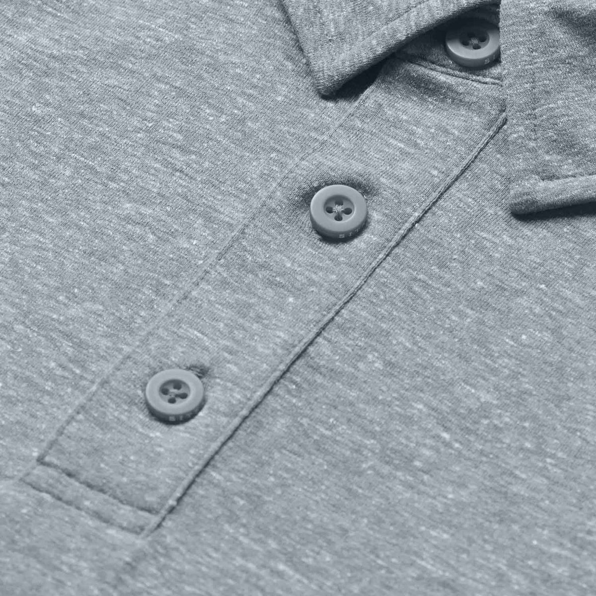 Sitka Essential Short-Sleeve Polo Details Image in Bluestone Heather