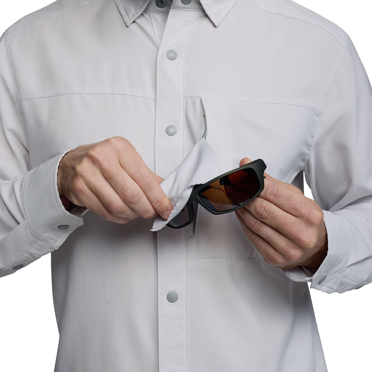 Microfiber Lens Cloth Image on the Sitka Guard Sun Long-Sleeve Shirt.