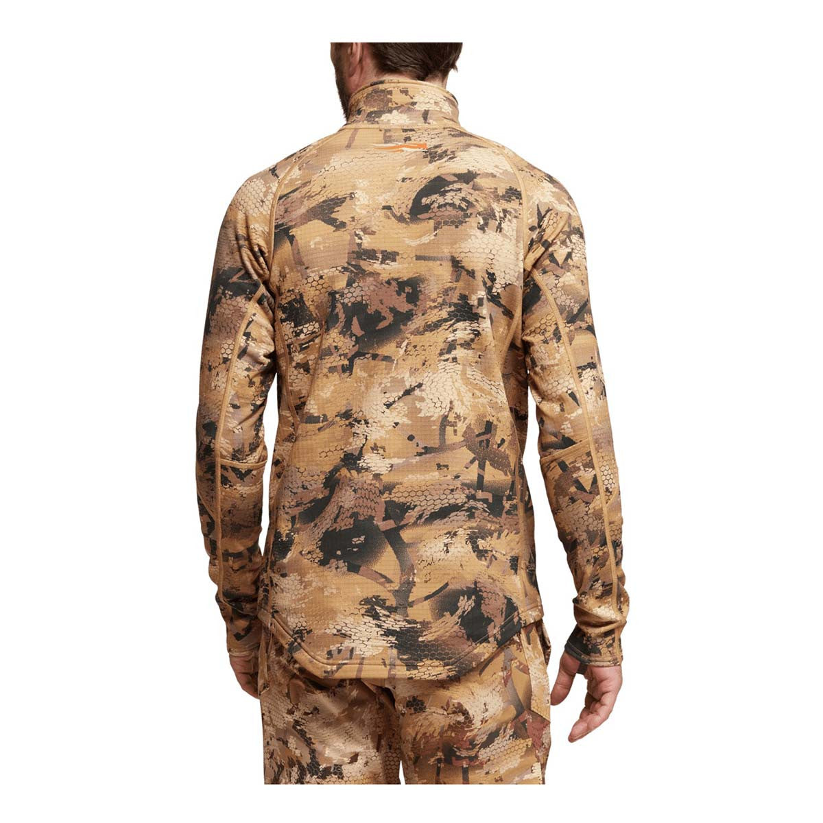 Sitka Grinder Zip-T Back Model Image in Marsh