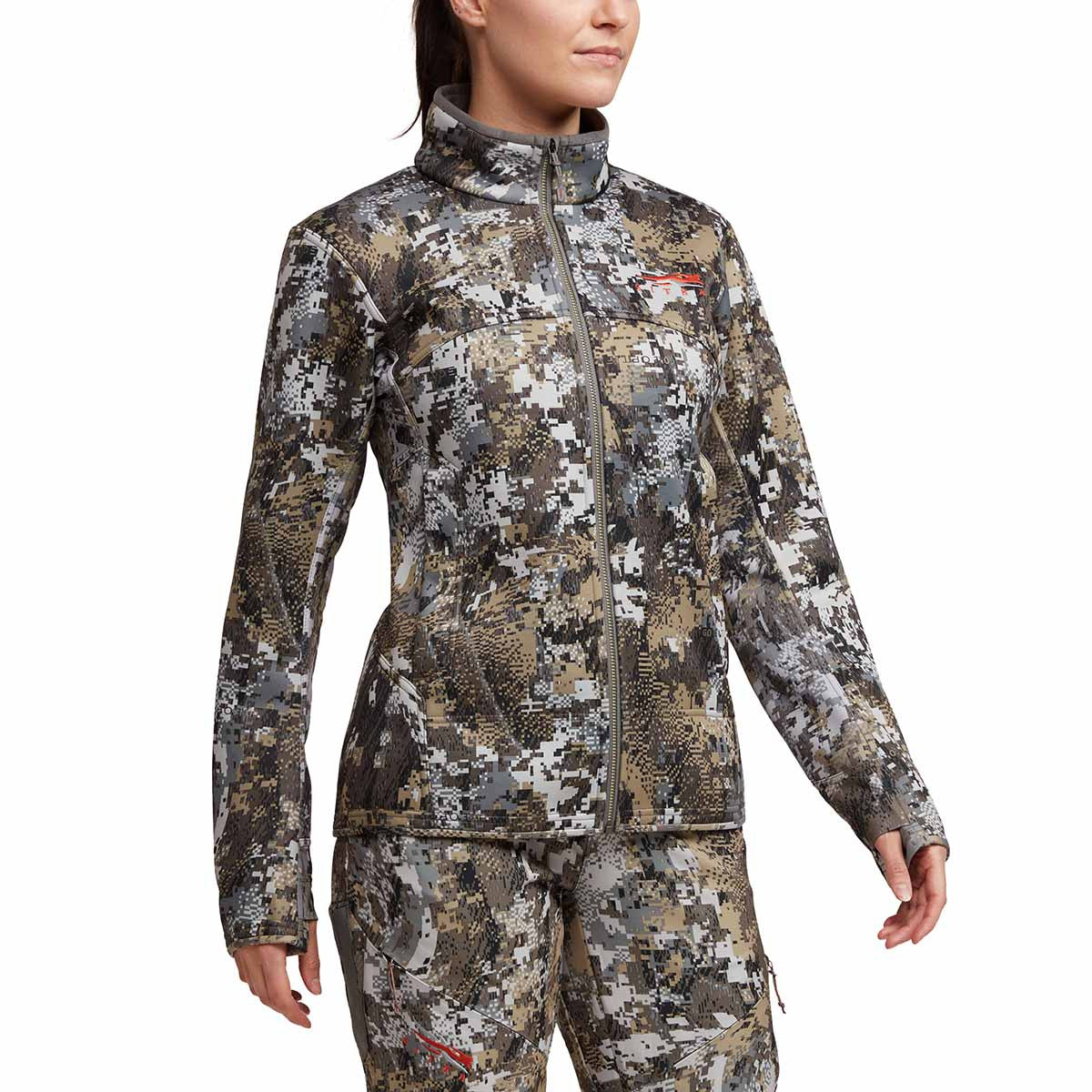 Sitka Women's Traverse Jacket Front Model Image in Elevated II