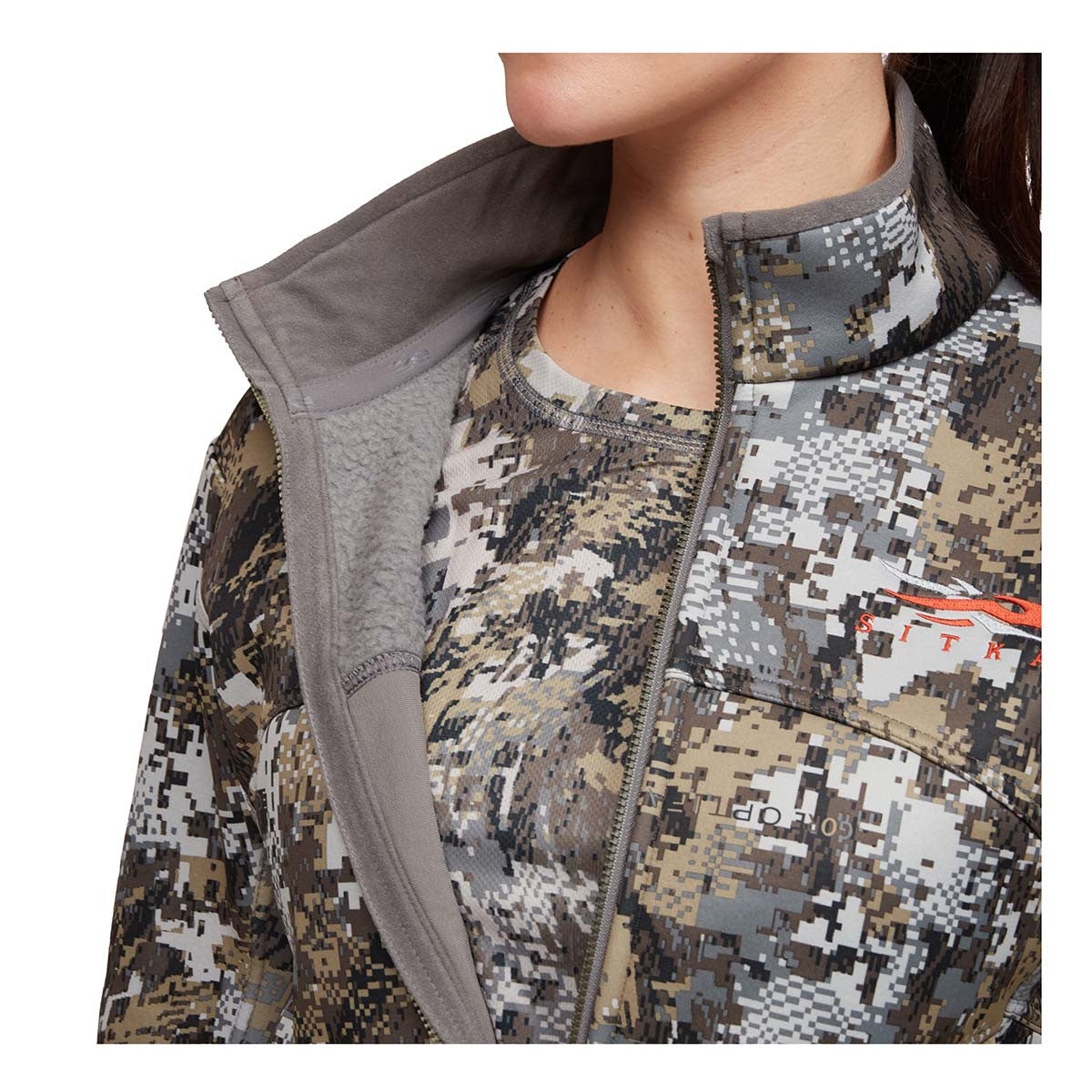 Sitka Women's Traverse Jacket Front Zipper Image in Elevated II