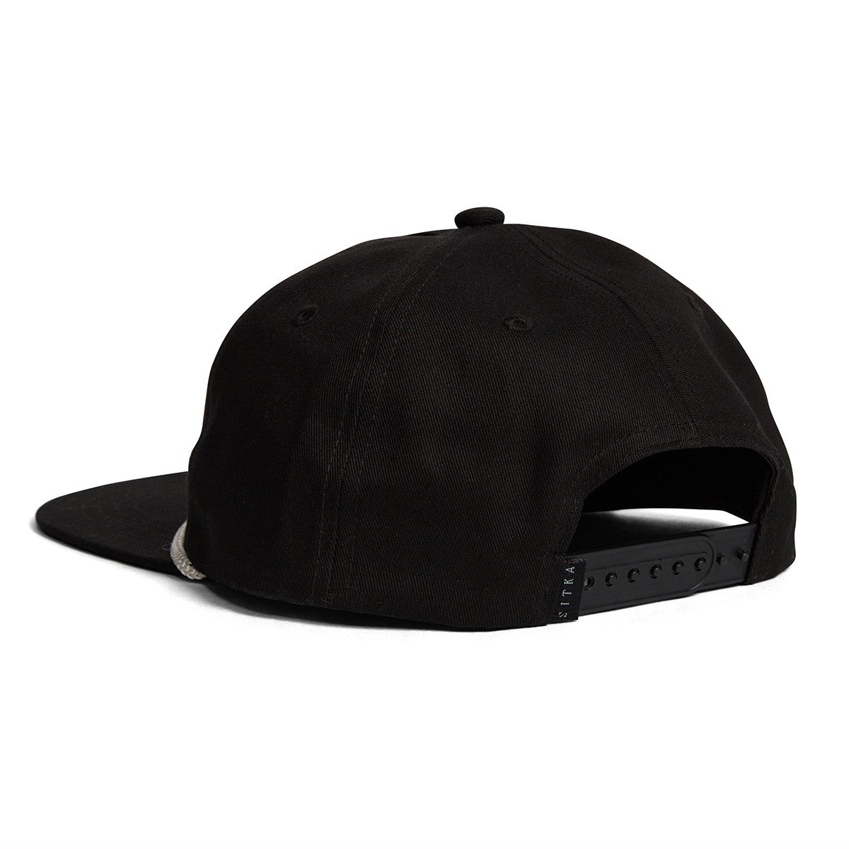 Sitka Cornerstone Unstructured Snapback Hat Back Image in Sitka Black
