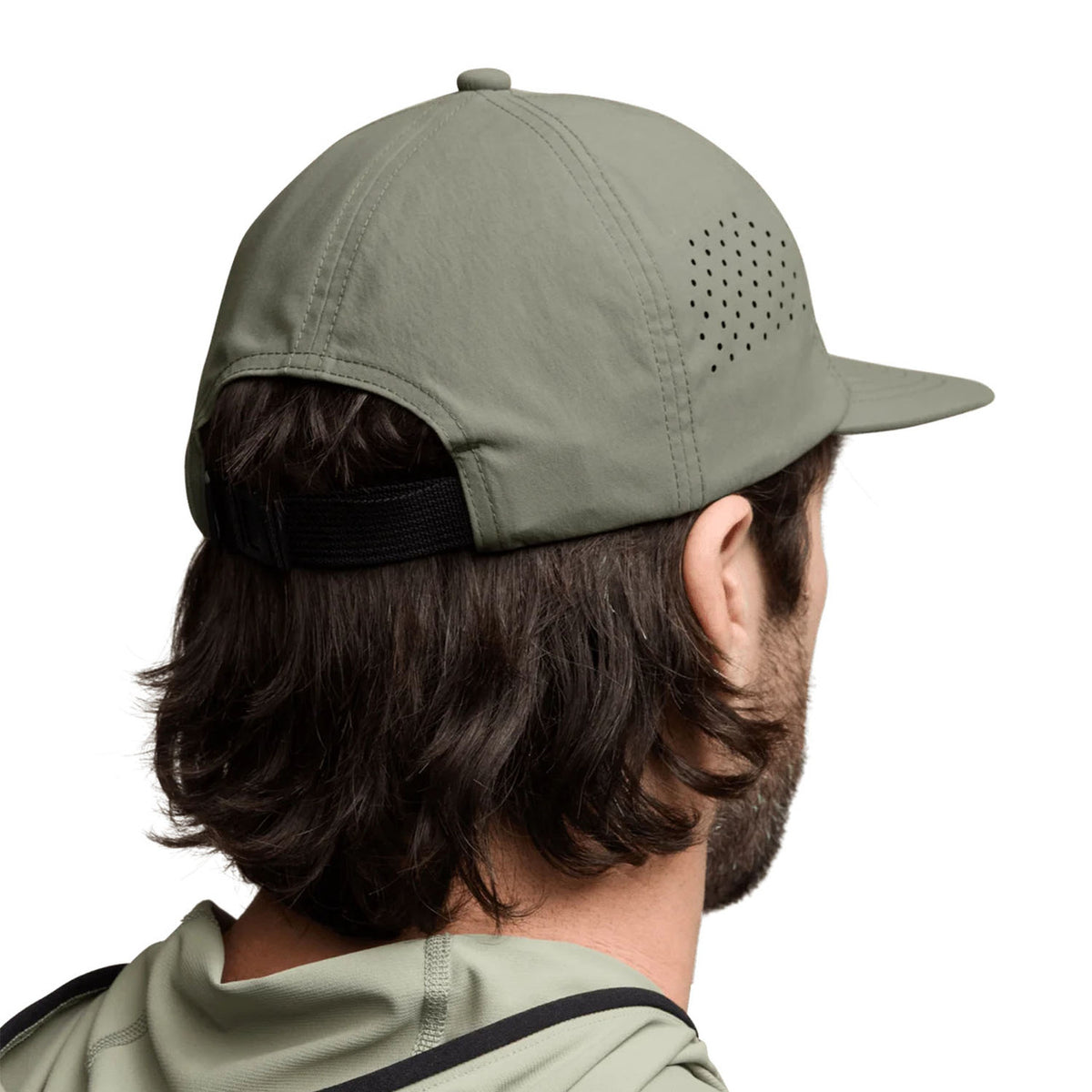 Sitka Amphib Packable Hat Back Model Image in Hemlock Green