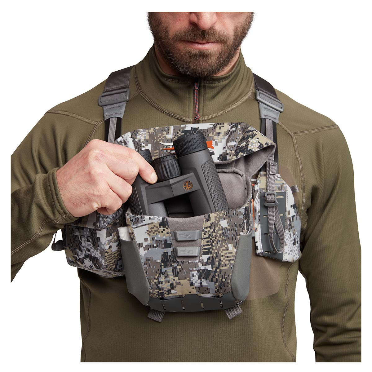 Sitka Flash Optics Harness Front Binocular Image in Elevated II