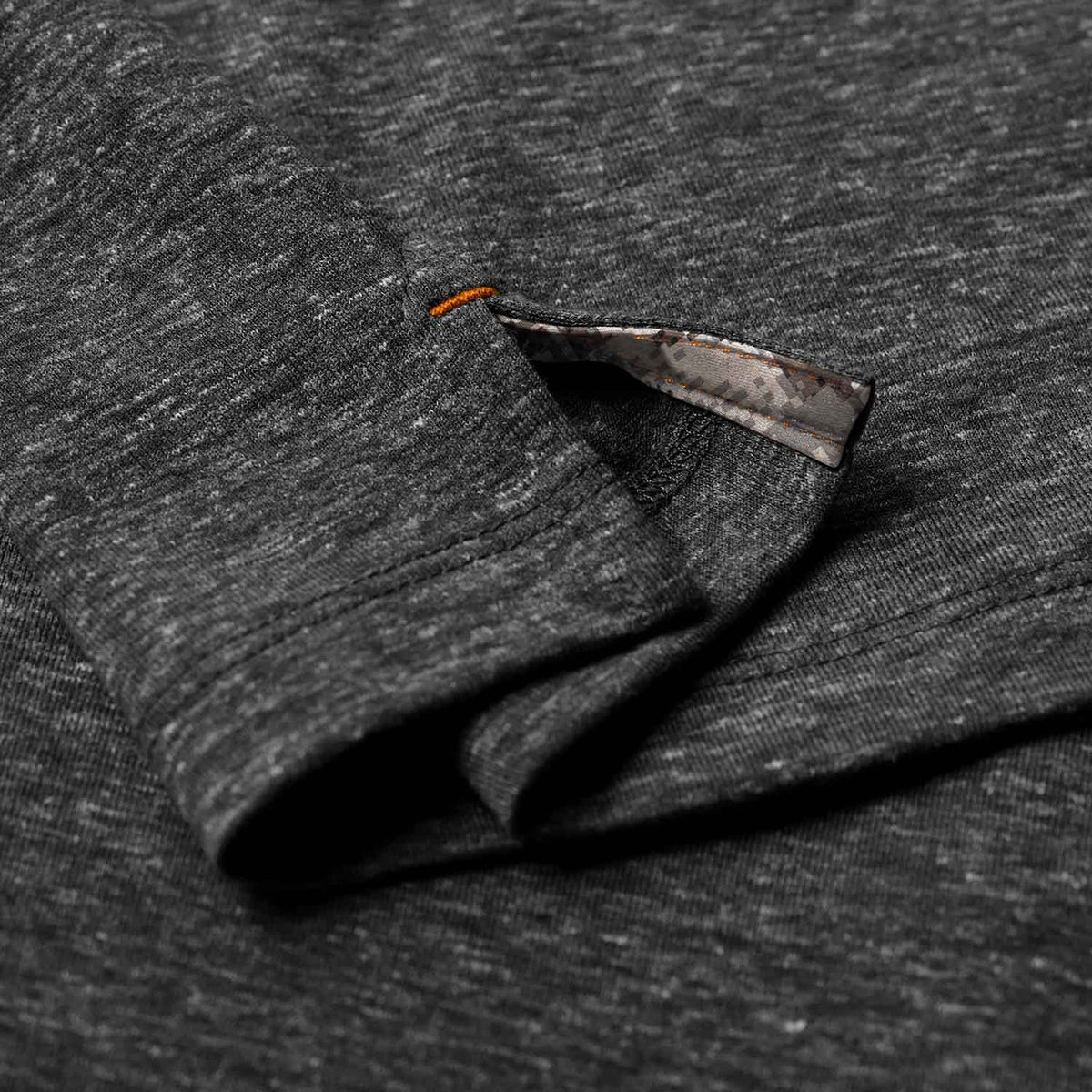 Sitka Essential Short-Sleeve Henley Detailed Image in Obsidian Heather