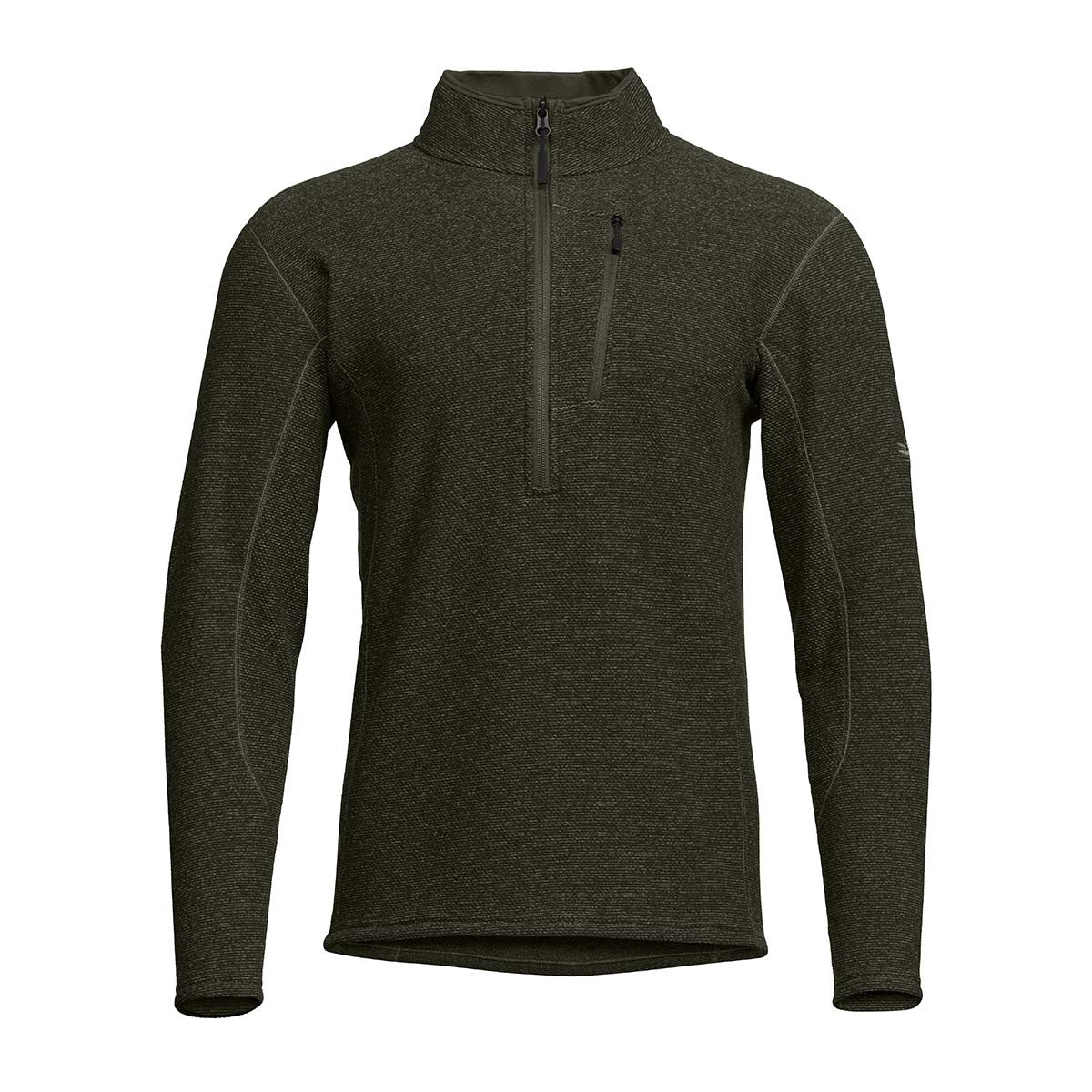 Sitka Snowcrest Half-Zip Fleece Pullover Image in Hemlock Green Heather