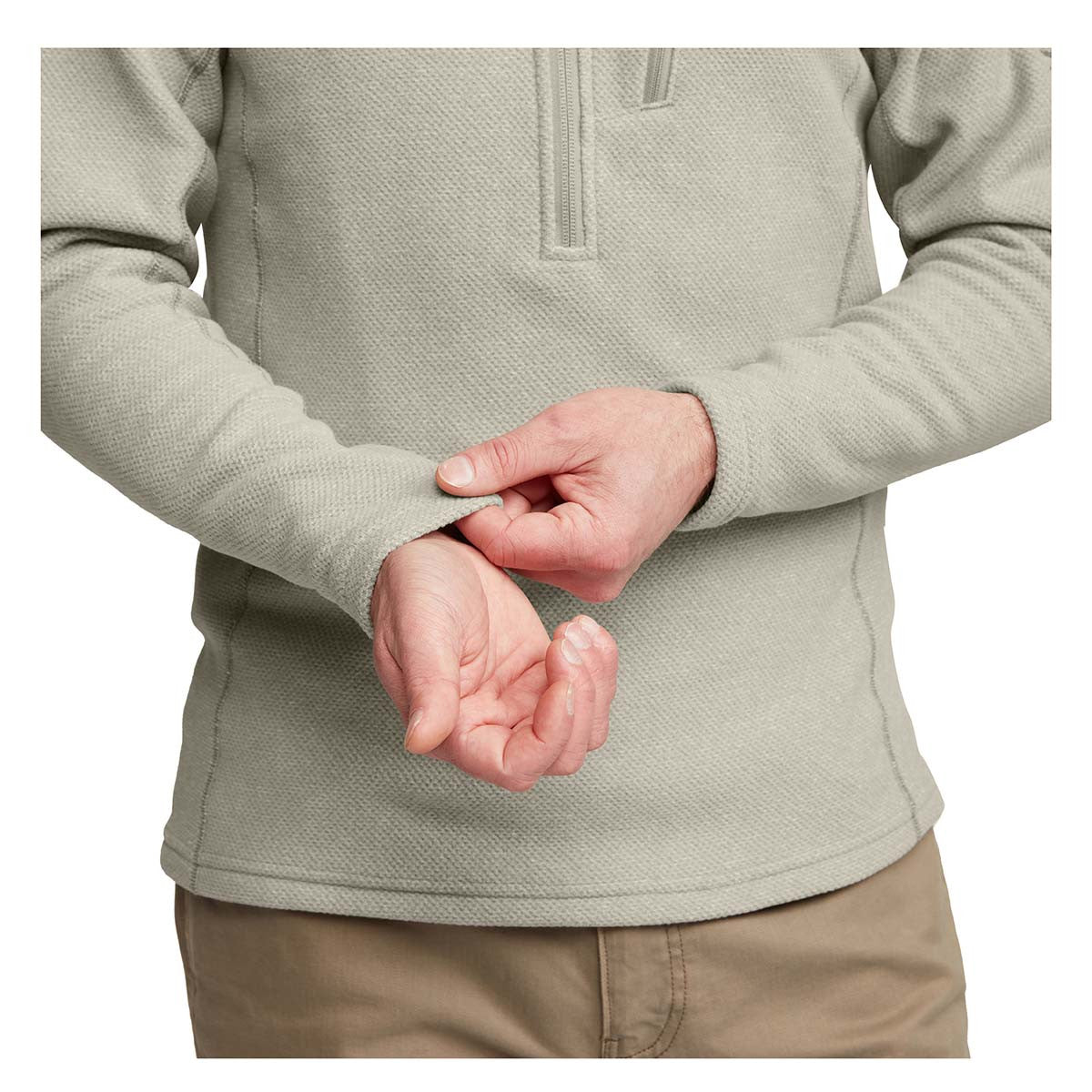Sitka Snowcrest Half-Zip Fleece Pullover Sleeve Image in Oak Heather