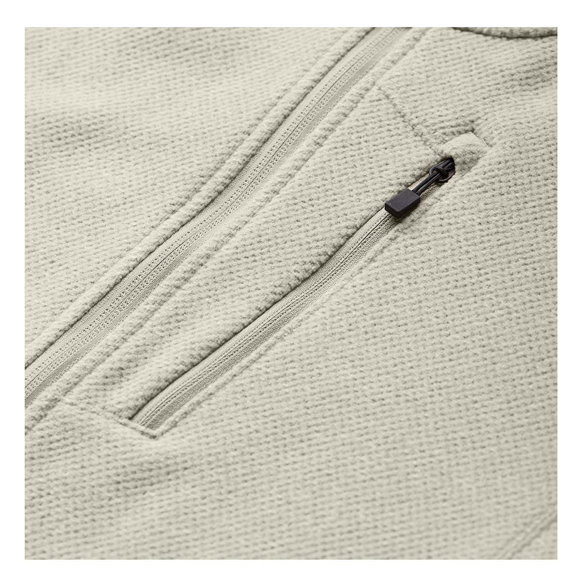 Sitka Snowcrest Half-Zip Fleece Pullover Fabric Detail Image in Oak Heather