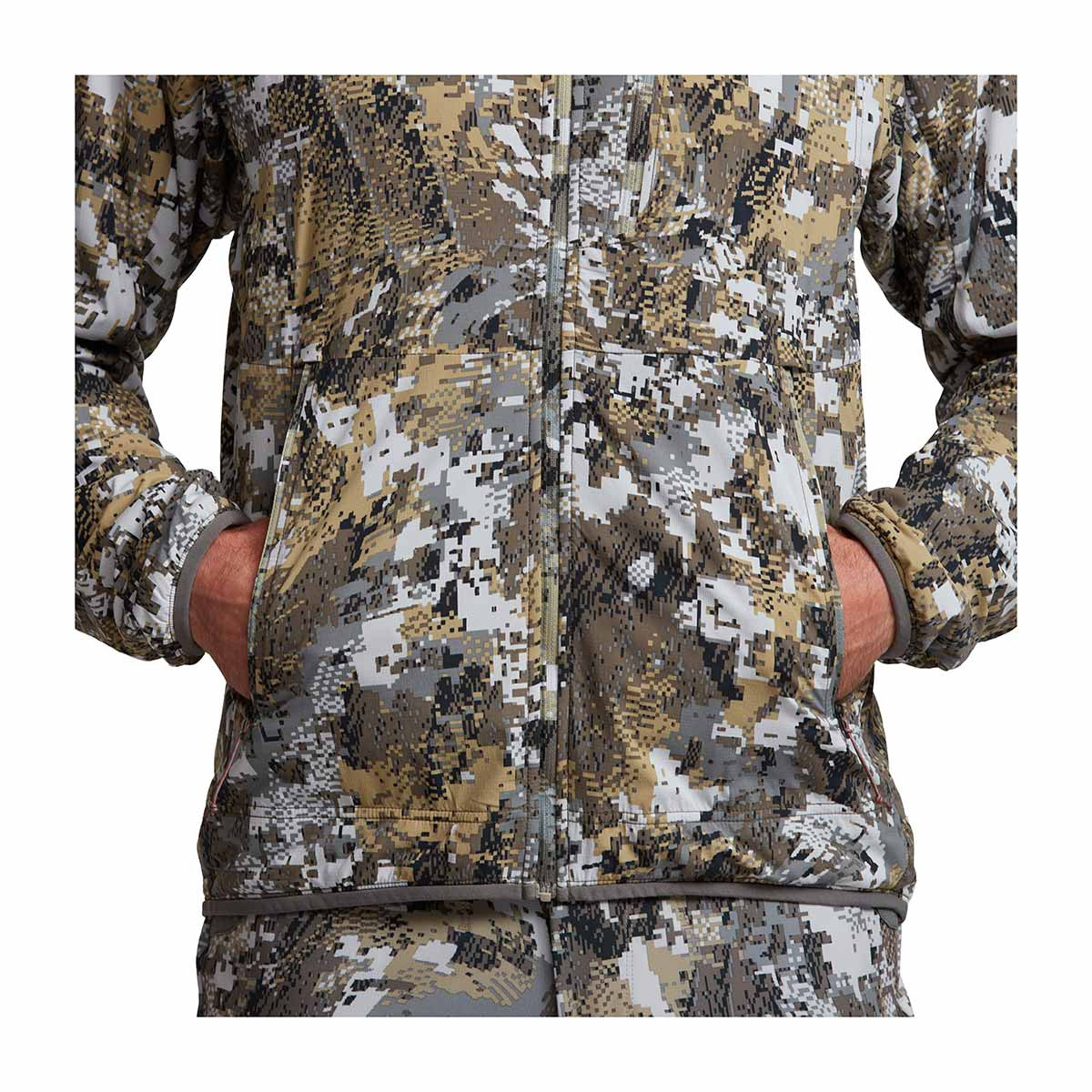 Pockets Image of the Sitka Ambient 100 Hooded Jacket.
