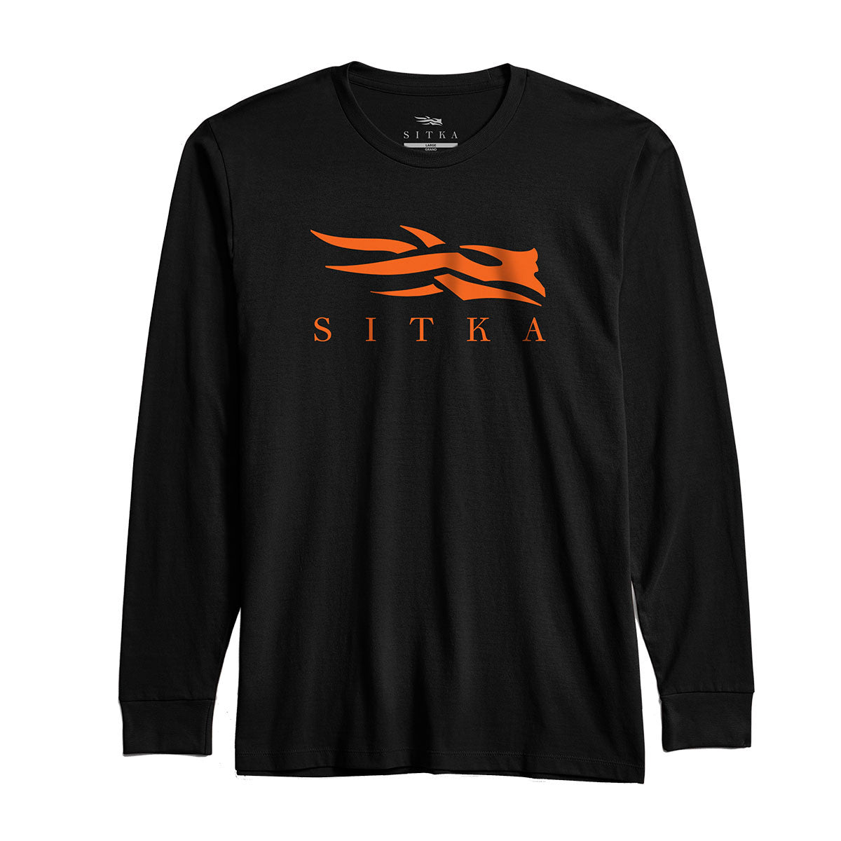 Sitka Icon Long-Sleeve Tee Image in Black-Ultra Orange