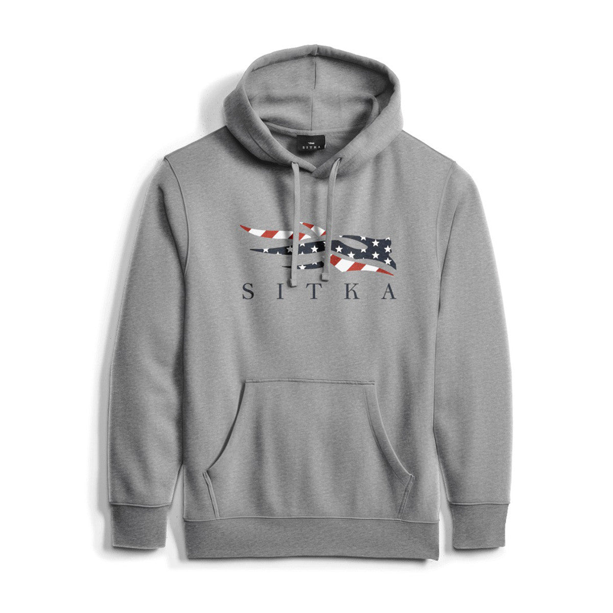 Icon Flag Pullover Hoodie Image in Heather Grey